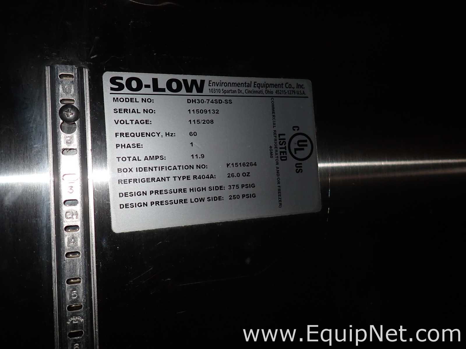 So-Low Enviromental Equipment DH30-74SD-SS 3 Door Freezer