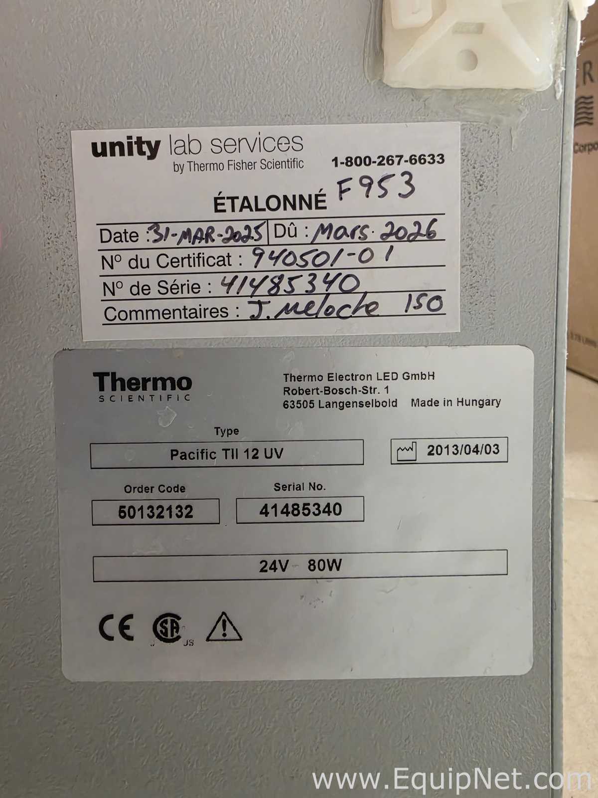 Sistema de Purificación y Destilación de Agua Thermo Scientific Pacific TII 12 UV