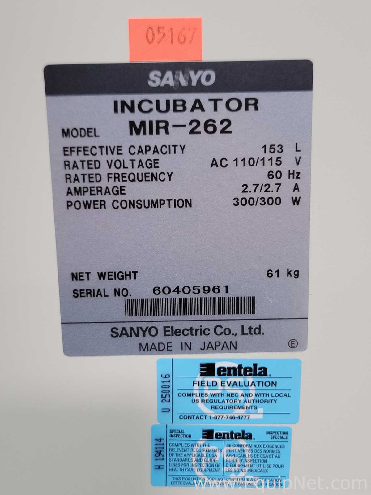 Sanyo MIR-262 Incubator