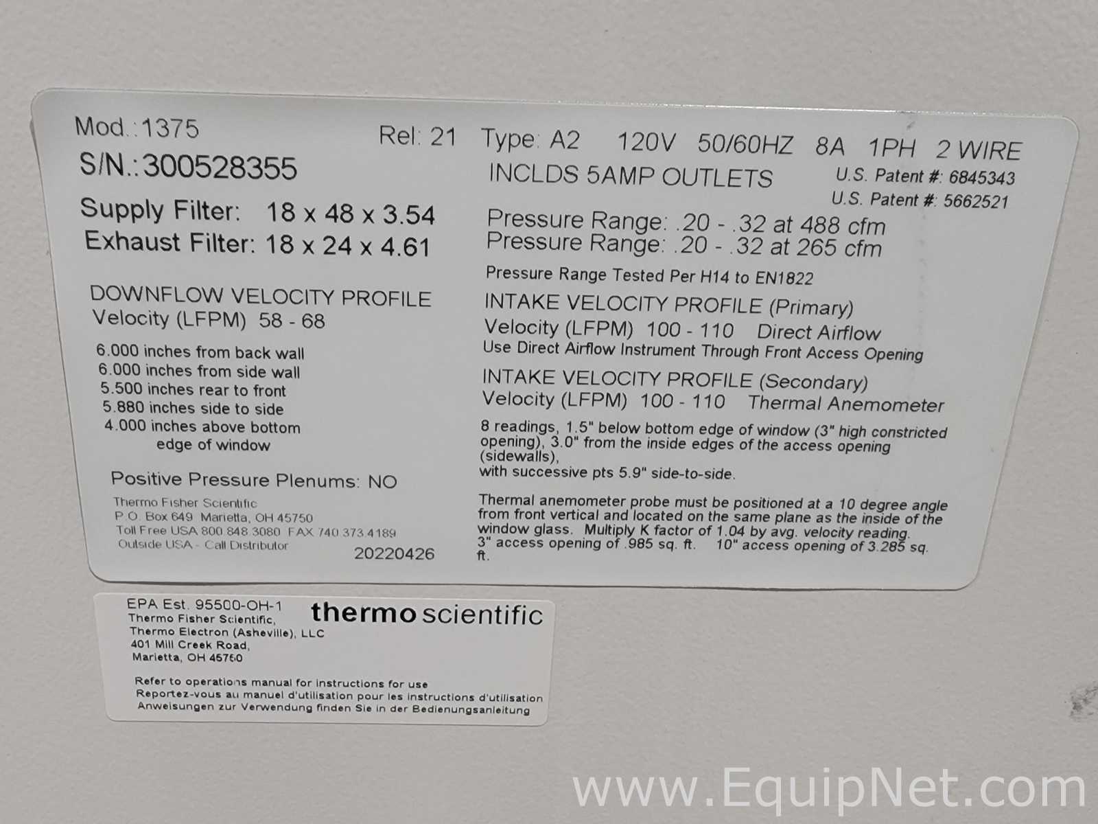 Cabina de Seguridad Biológica Thermo Scientific 1375