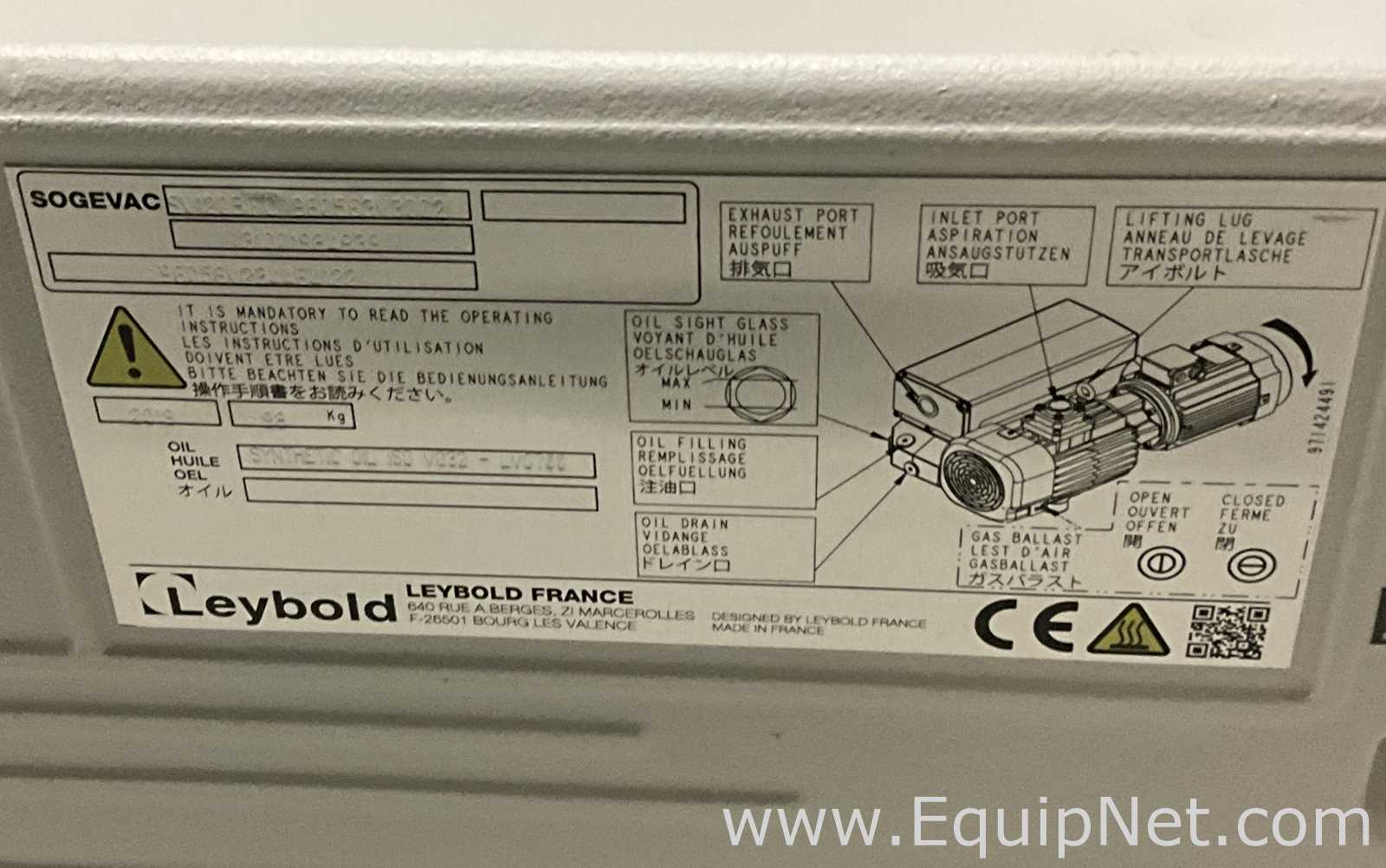 Bomba de Vacío Leybold SOGEVAC SV 120 BIFC