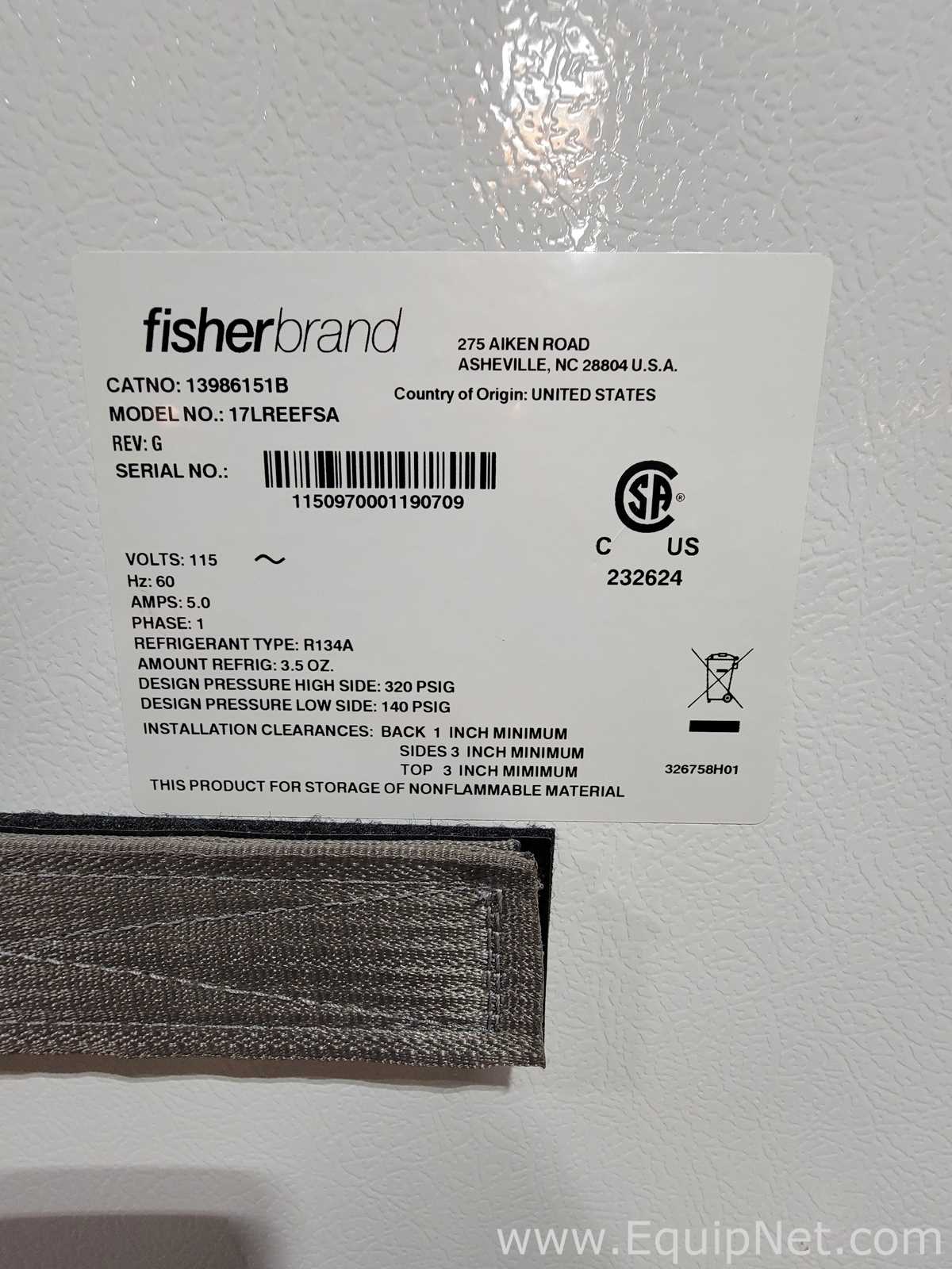 Fisher Brand 17LREEFSA Refrigerator