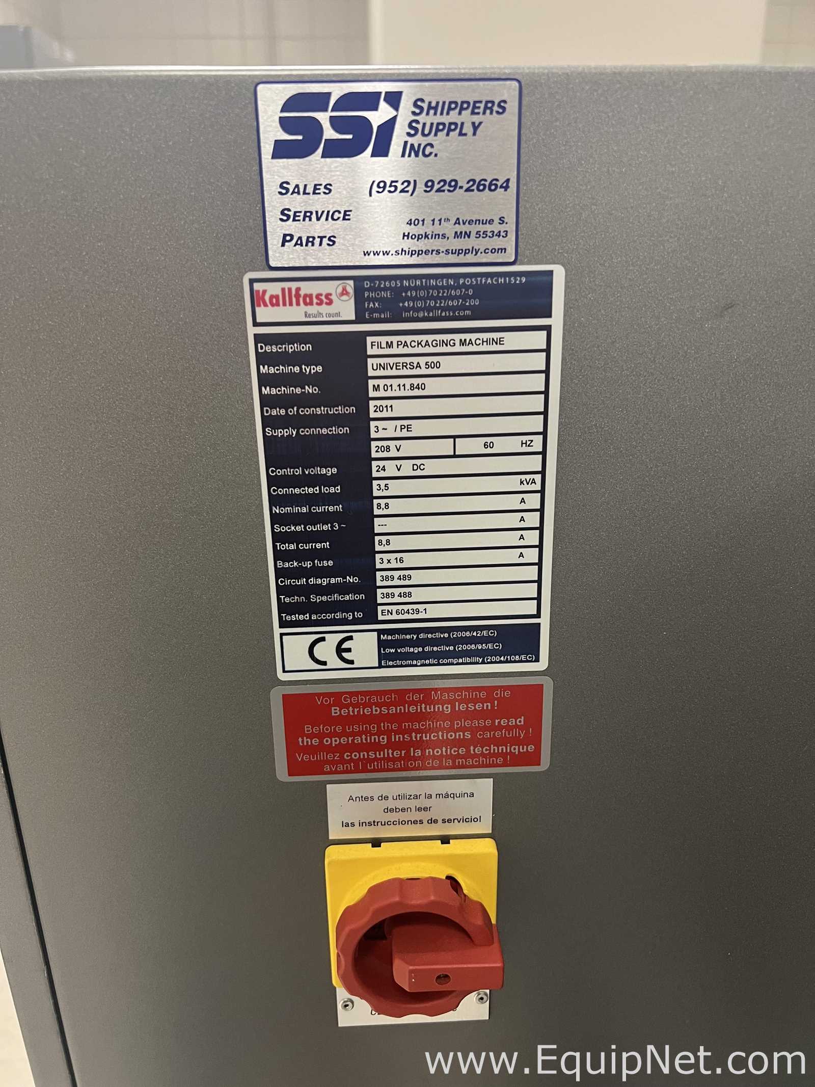 Kallfass Universa 500 Packaging Machine and Compact 650S Shrink Heat Tunnel