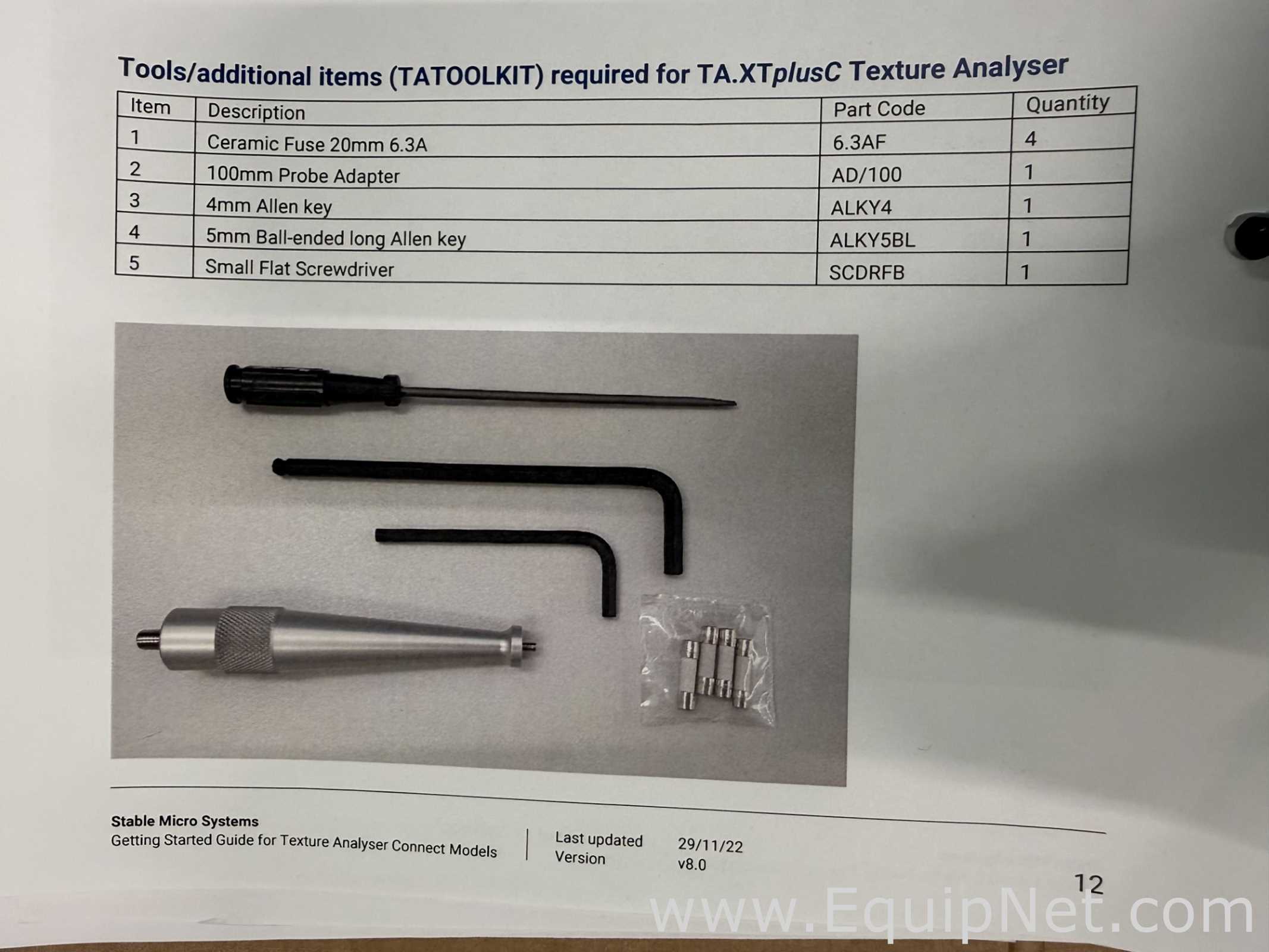 Analizador Stable MicroSystems TA-XTplusC