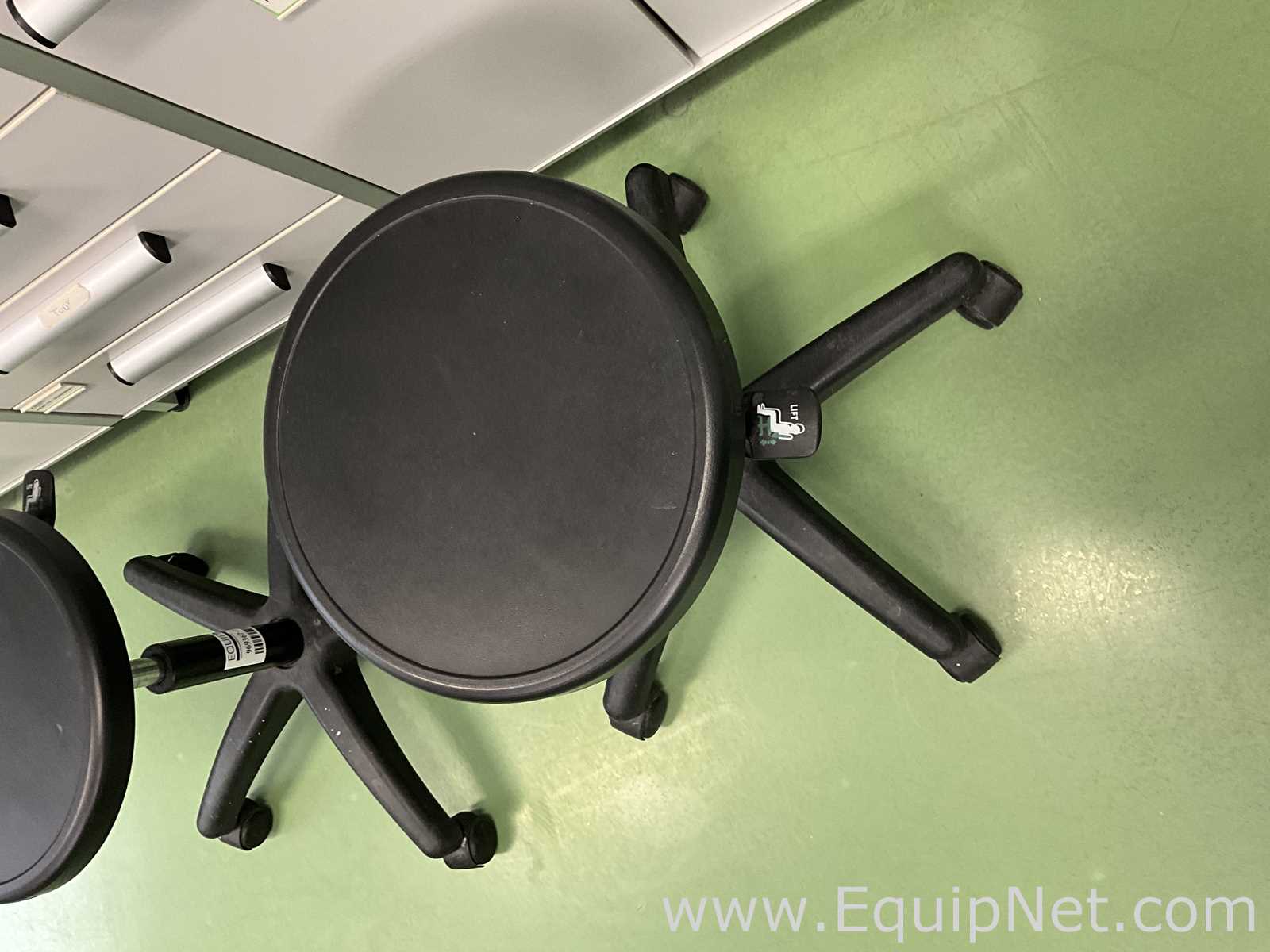 Lot of 2 Height Adjustable Laboratory Stools
