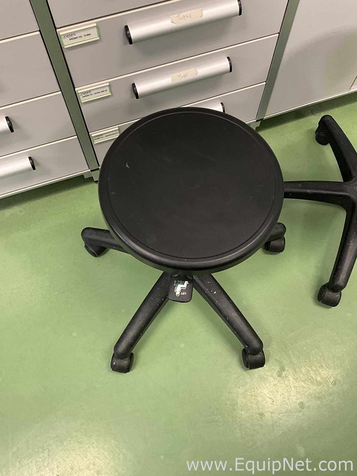 Lot of 2 Height Adjustable Laboratory Stools