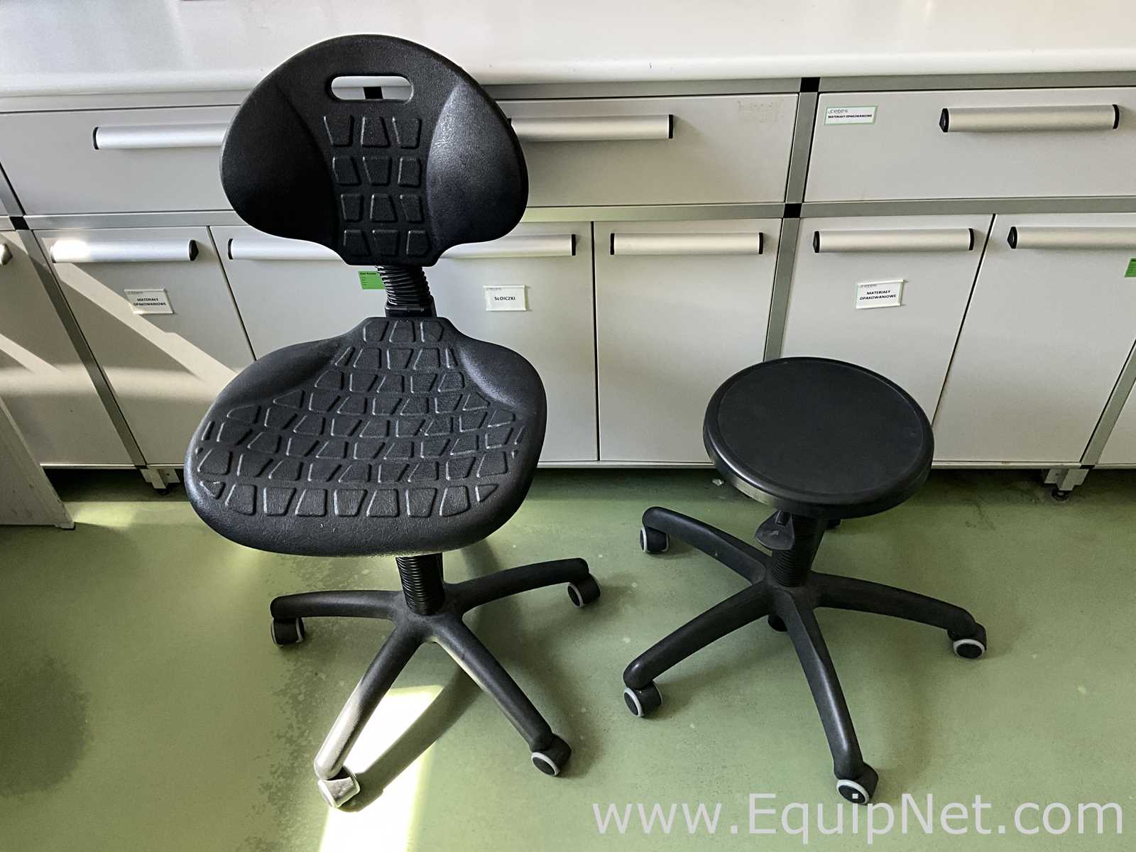 Lot of 2 Height Adjustable Laboratory Chairs
