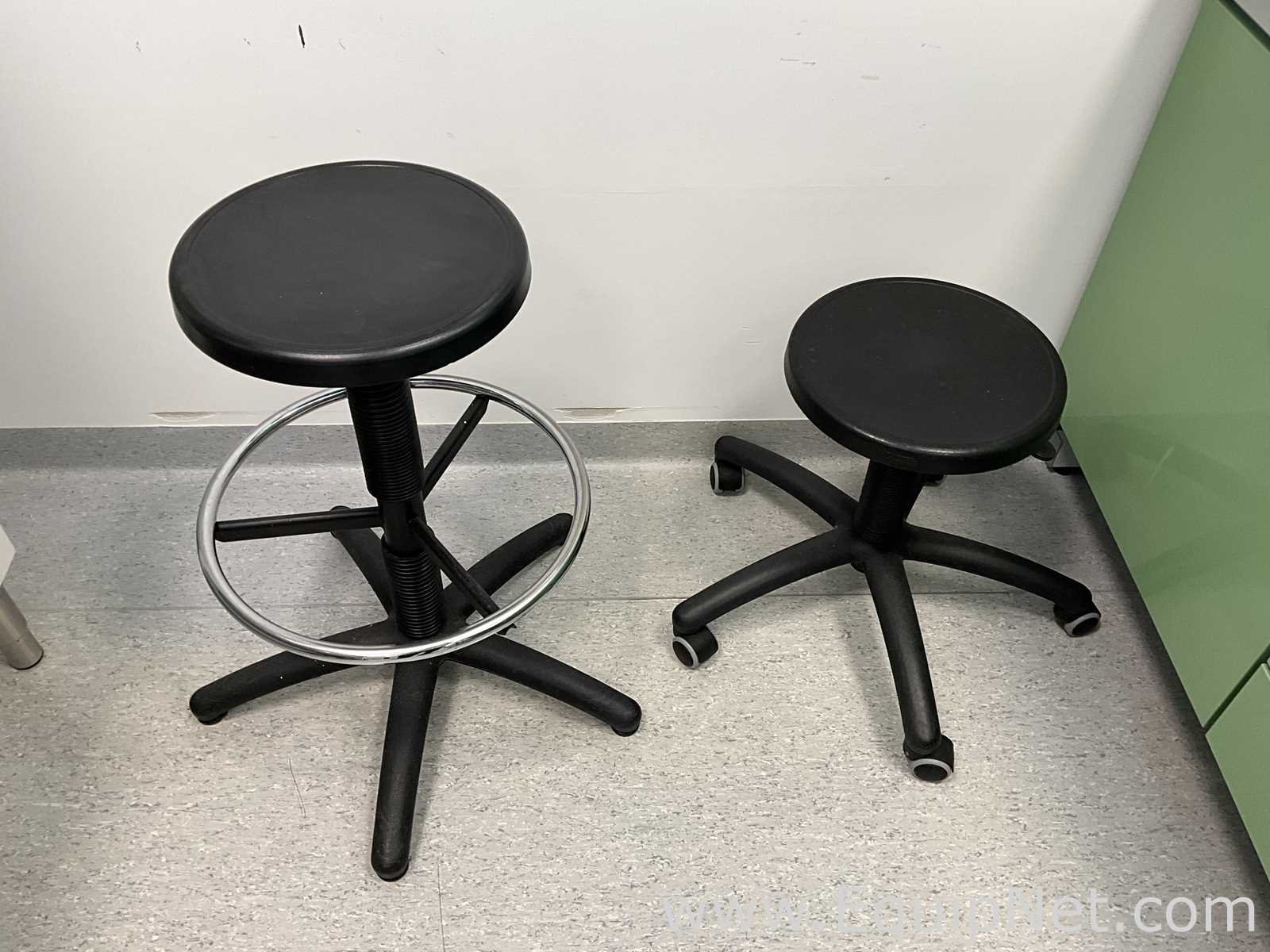Lot of 2 Height Adjustable Laboratory Stools