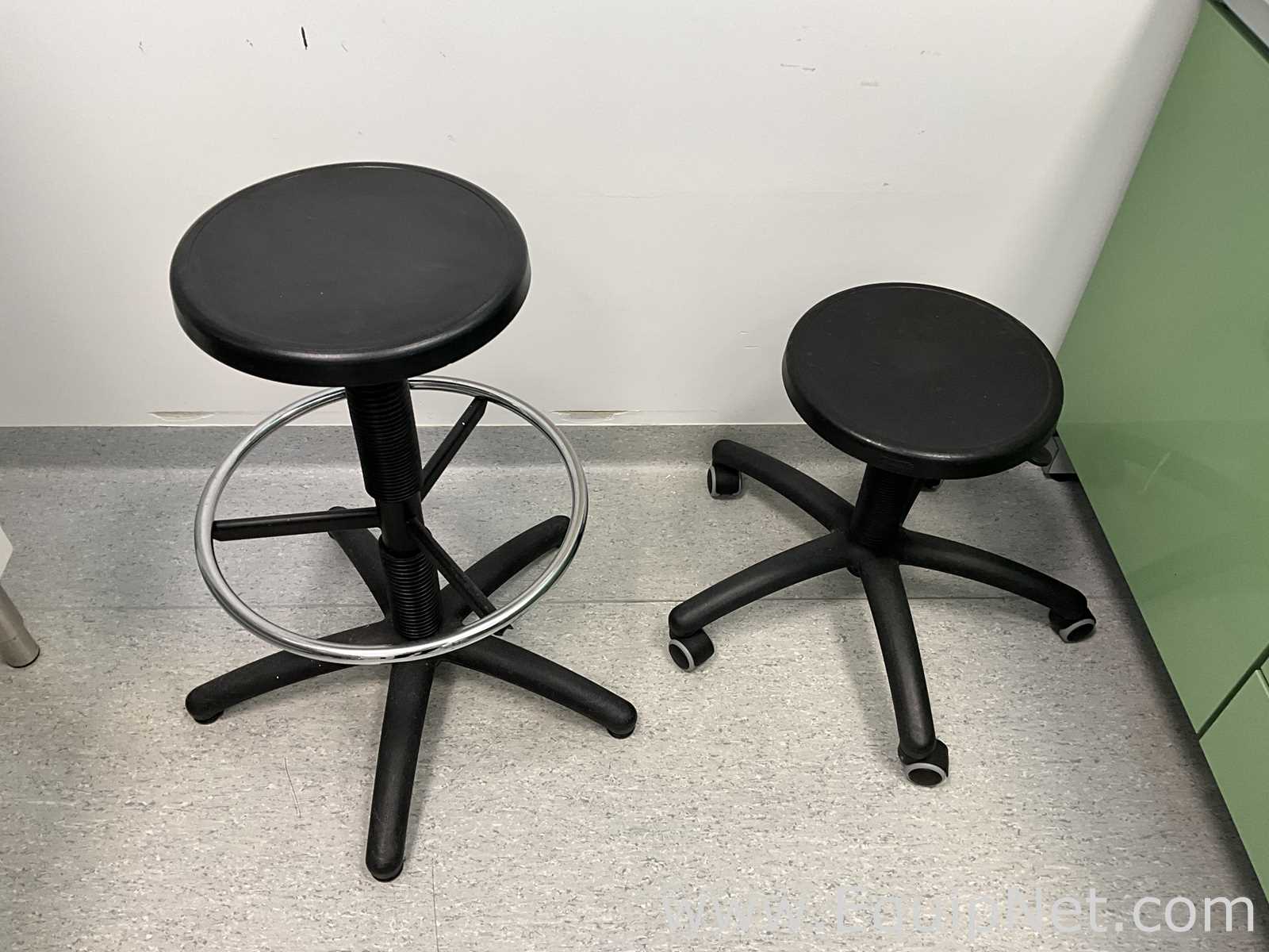 Lot of 2 Height Adjustable Laboratory Stools
