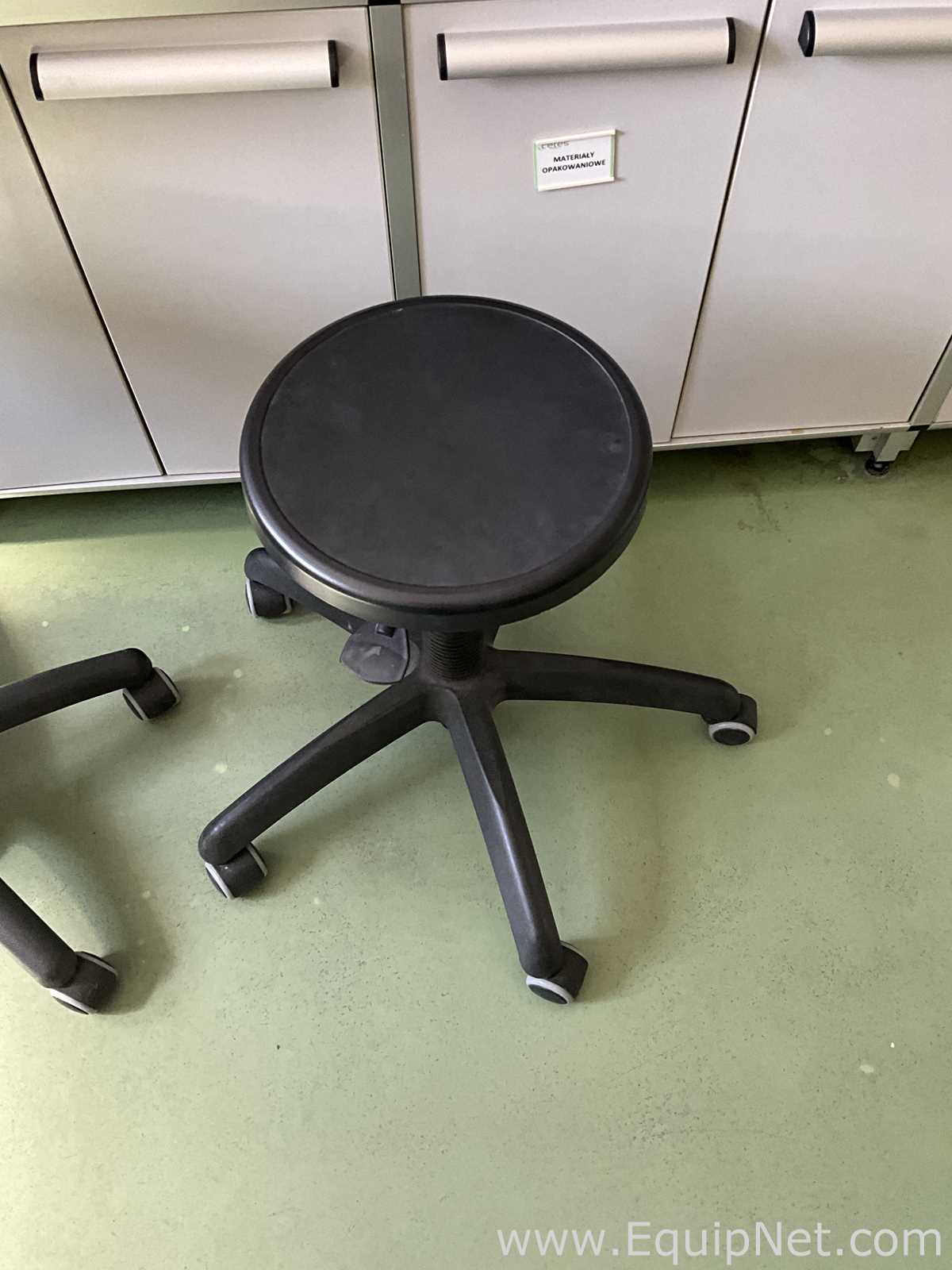 Lot of 2 Height Adjustable Laboratory Chairs