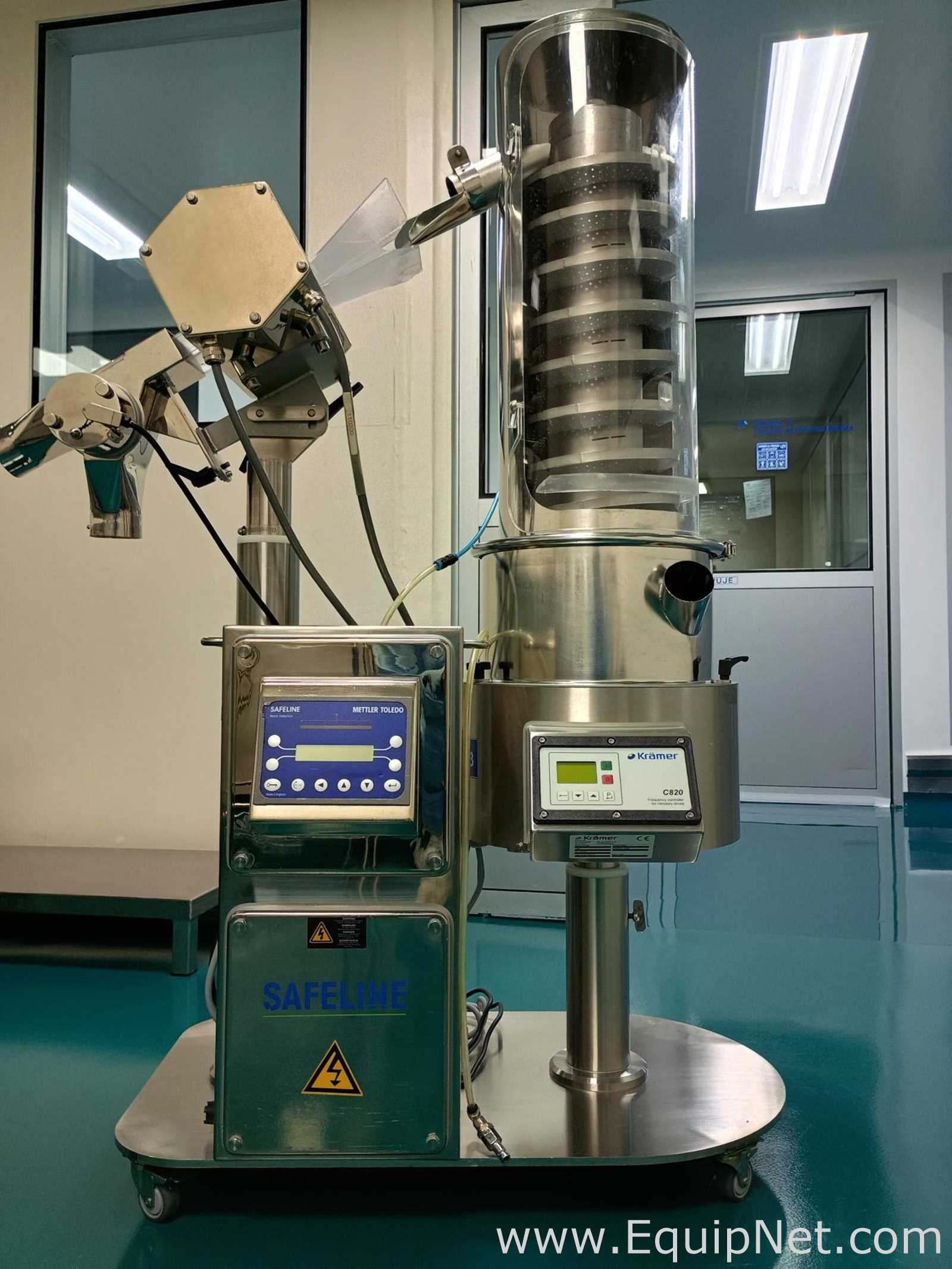 Kramer AG C820 Tablet Deduster with Mettler Toledo Safeline Metal Detector