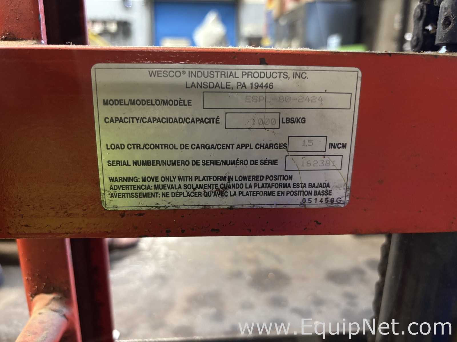 Equipamento de Elevação Wesco Industrial Products, Inc. ESPL-60-8424