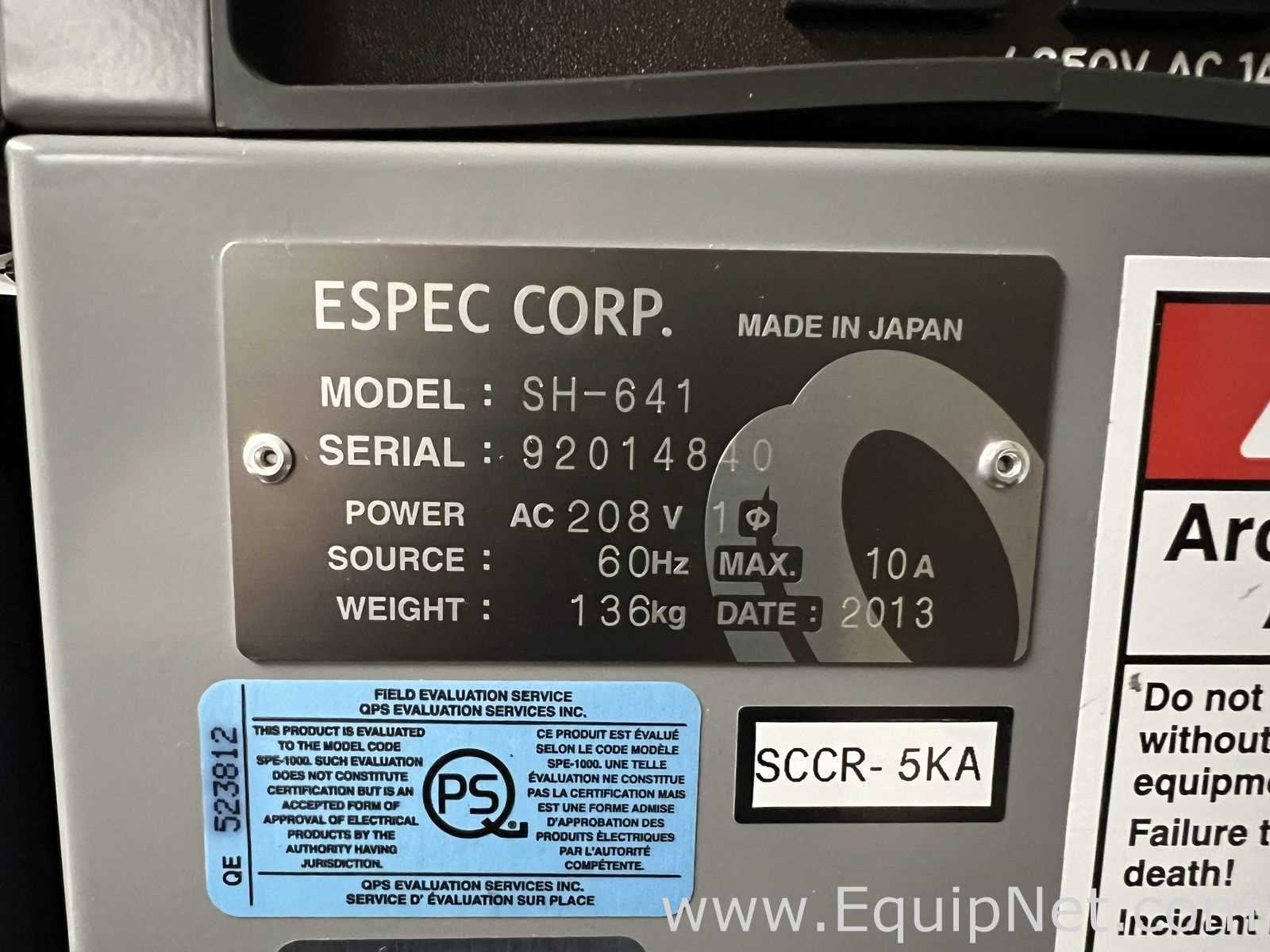 Câmara Ambiental e de Estabilidade Espec Corp. SH-641