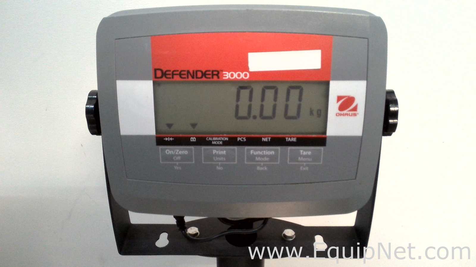 Lot of 3 OHAUS Corporation Defender 3000 Stainless Steel Floor Scales with OHAUS SF40A Printers