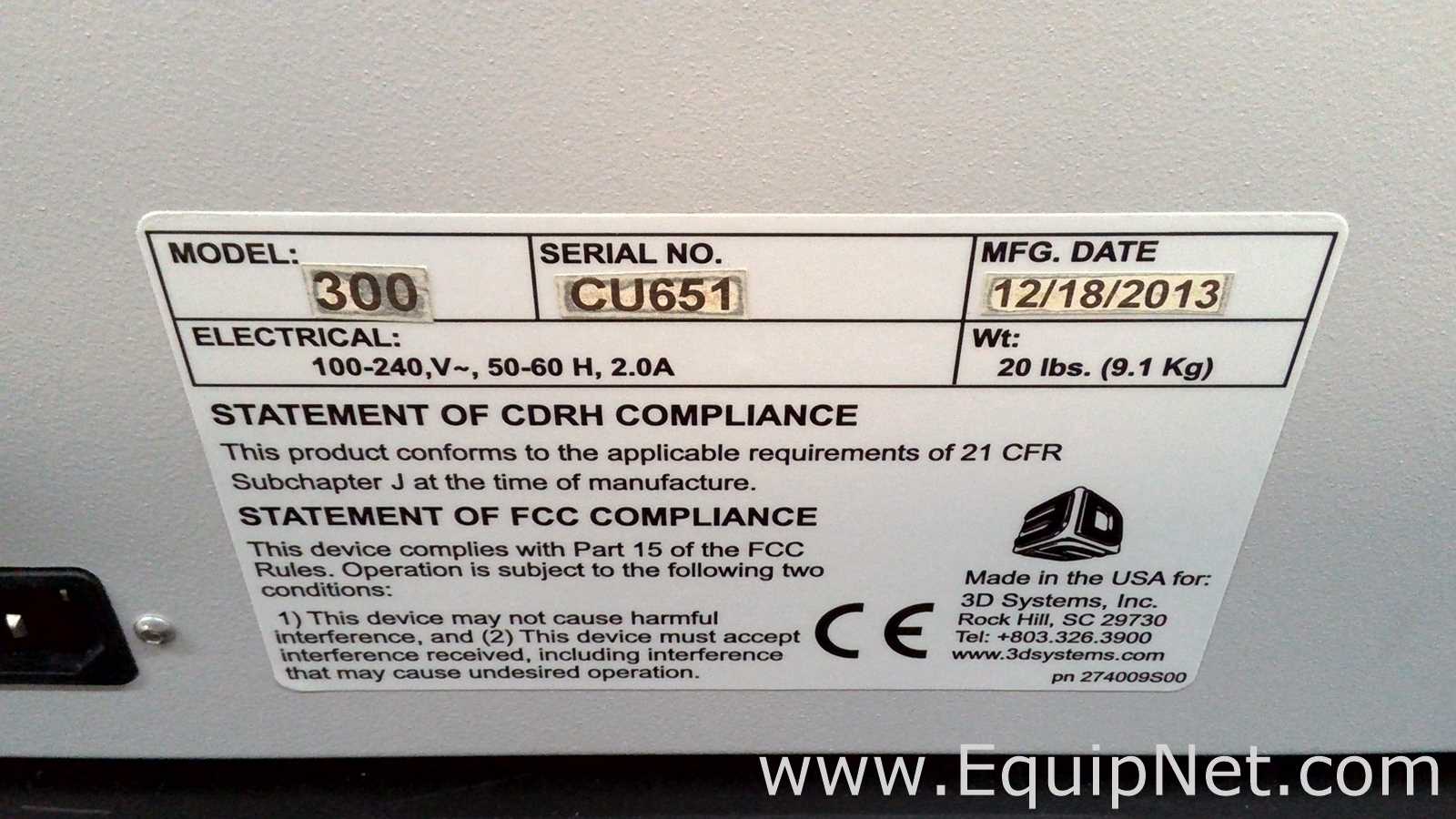 Cura UV 3D Systems Inc ProJet 300