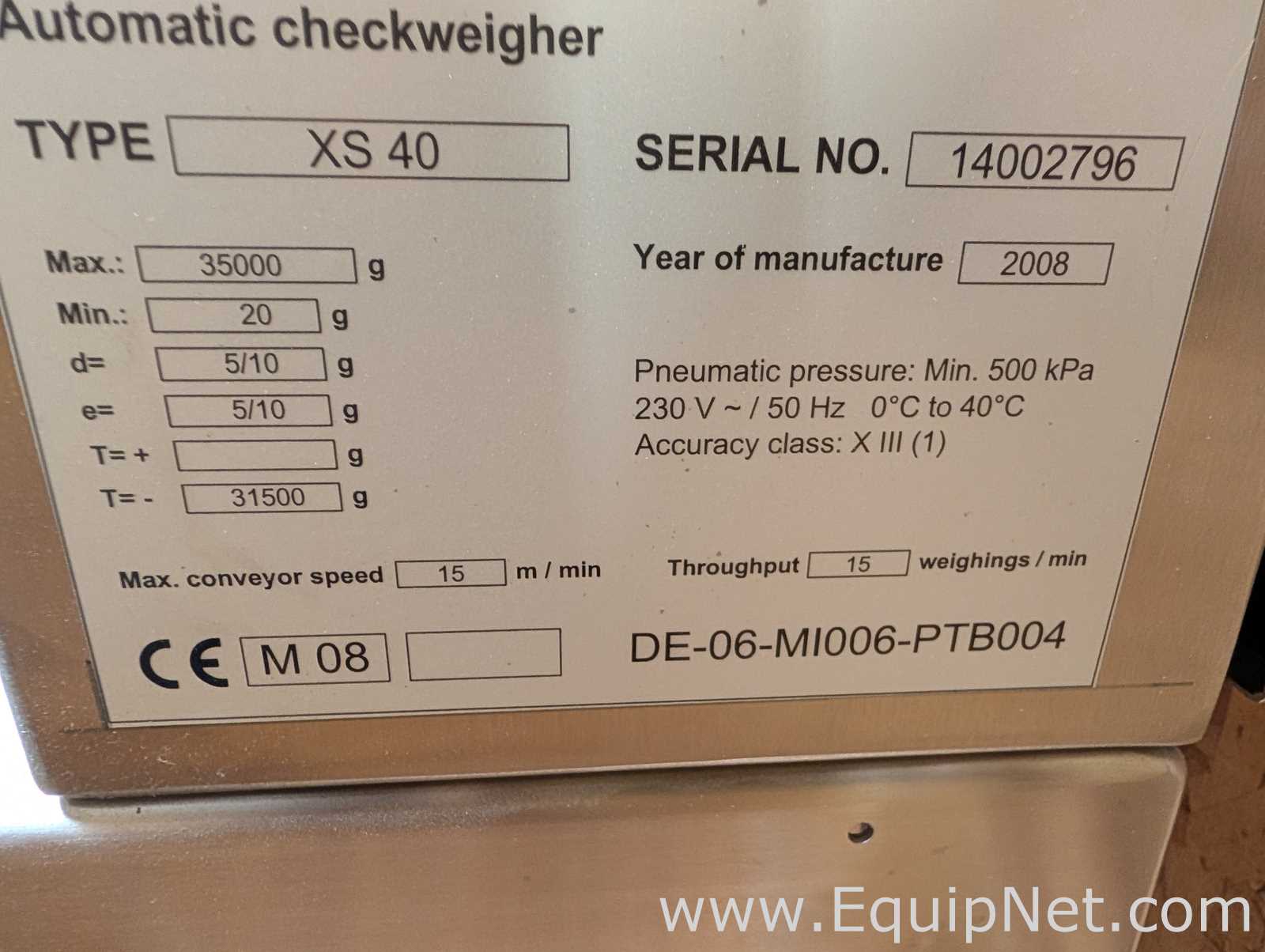 Mettler Toledo Garvens GmbH XS-40 Check Weigher