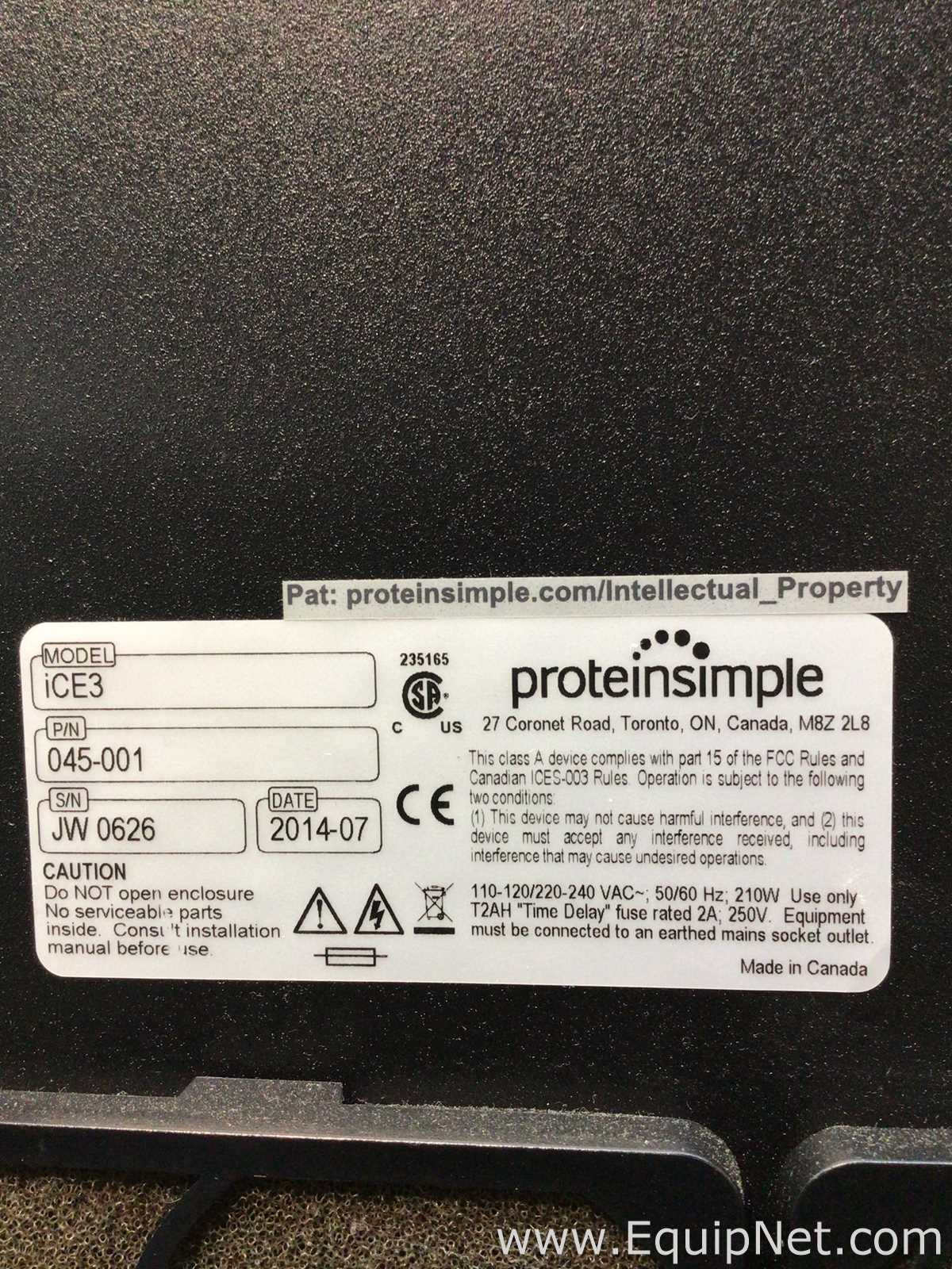 Protein Simple 720NV With iCE3 Analyzer