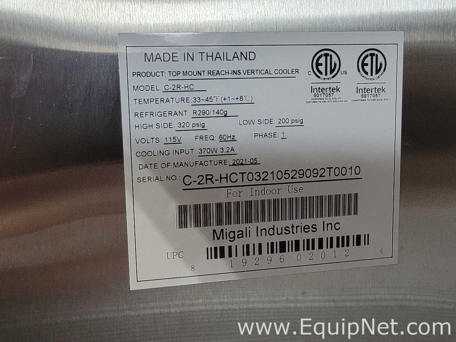 Migali Industries Inc. C-2R-HC Refrigerator