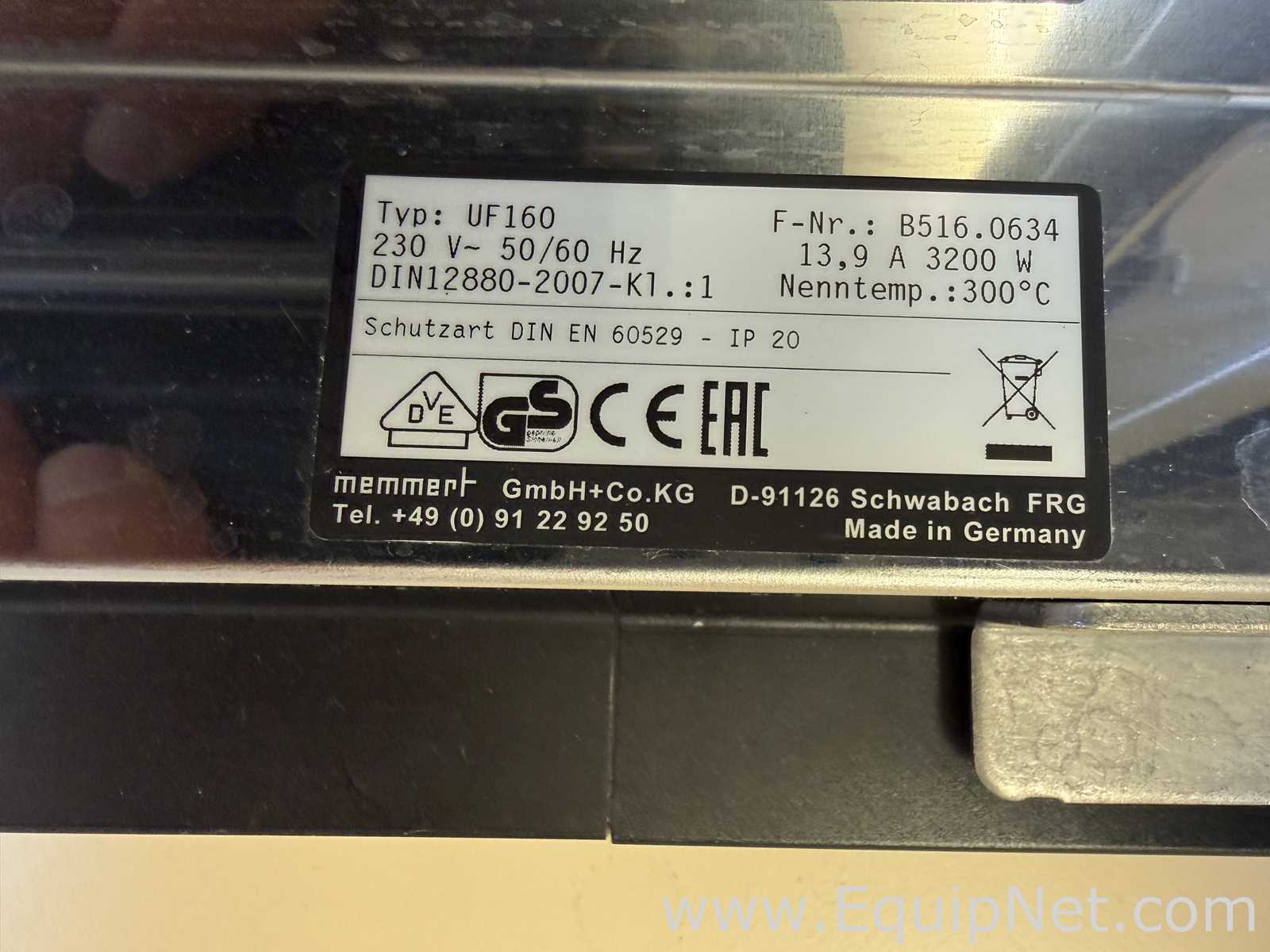 Horno de Laboratorio Memmert GmbH Co.Kg UF160