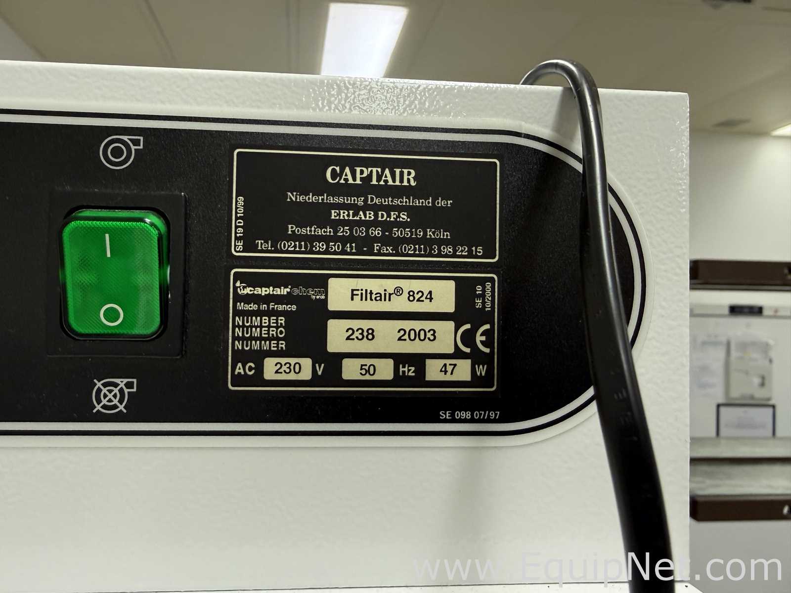 Capela de Exaustão e Fluxo Laminar Erlab Filtair 824