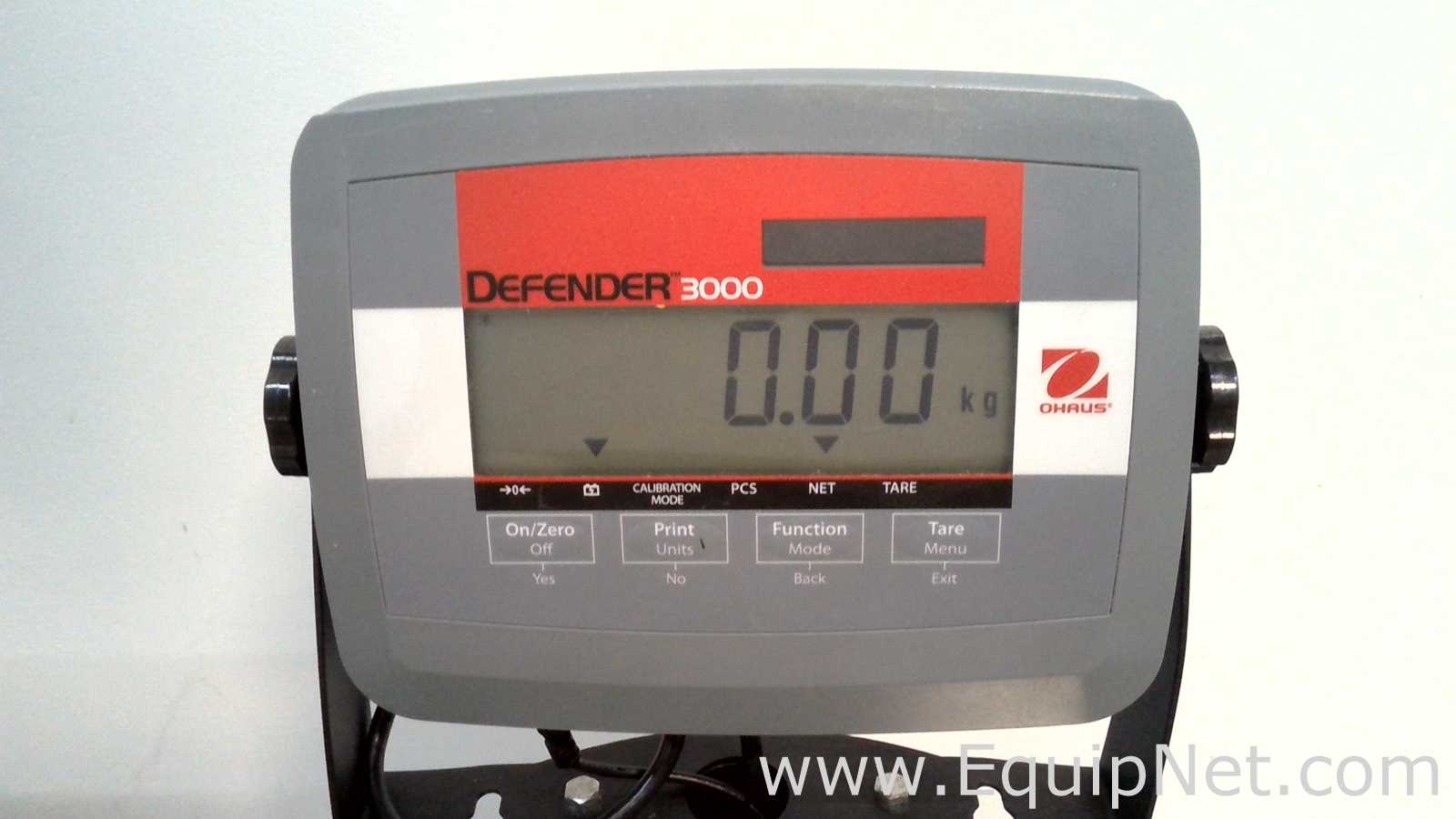 Lot of 3 OHAUS Corporation Defender 3000 Stainless Steel Floor Scales with OHAUS SF40A Printers