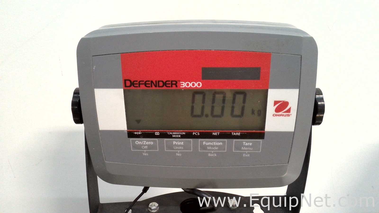 Lot of 3 OHAUS Corporation Defender 3000 Stainless Steel Floor Scales with OHAUS SF40A Printers