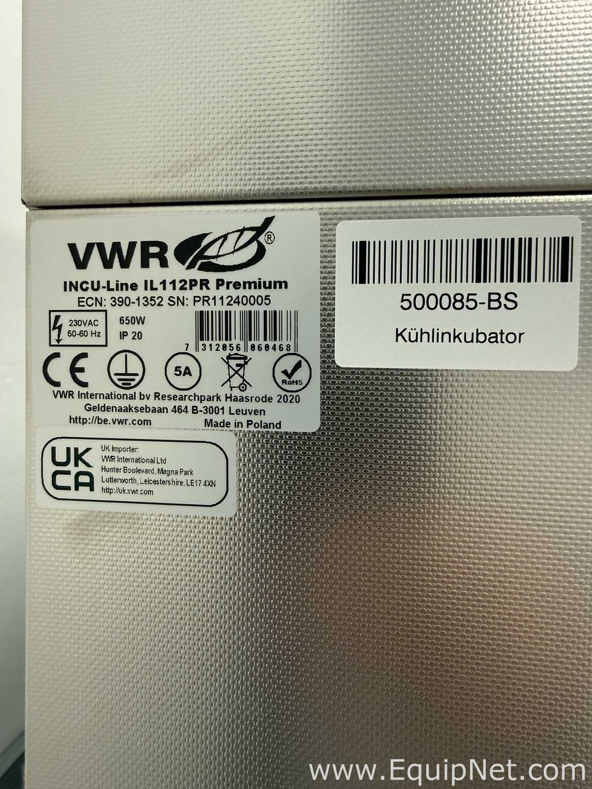 Línea de Incubadora VWR Scientific INCU-Line IL112PR Premium