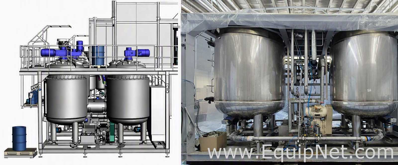 NETZSCH Industrial Premix Extension Skid 1-2 - Two 4,000 L Agitator Tanks, Maxshear Mixer and Pump