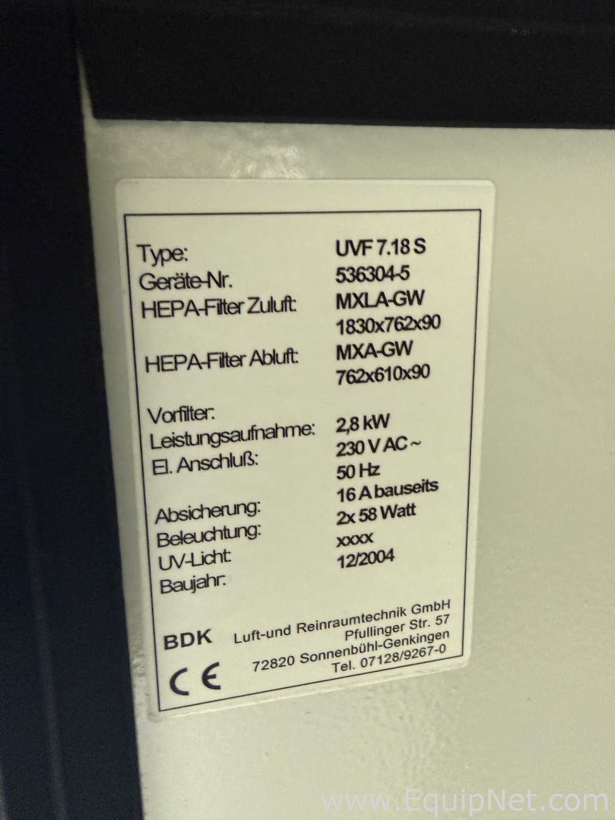 Cabina de Seguridad Biológica BDK UVF 7.18 S