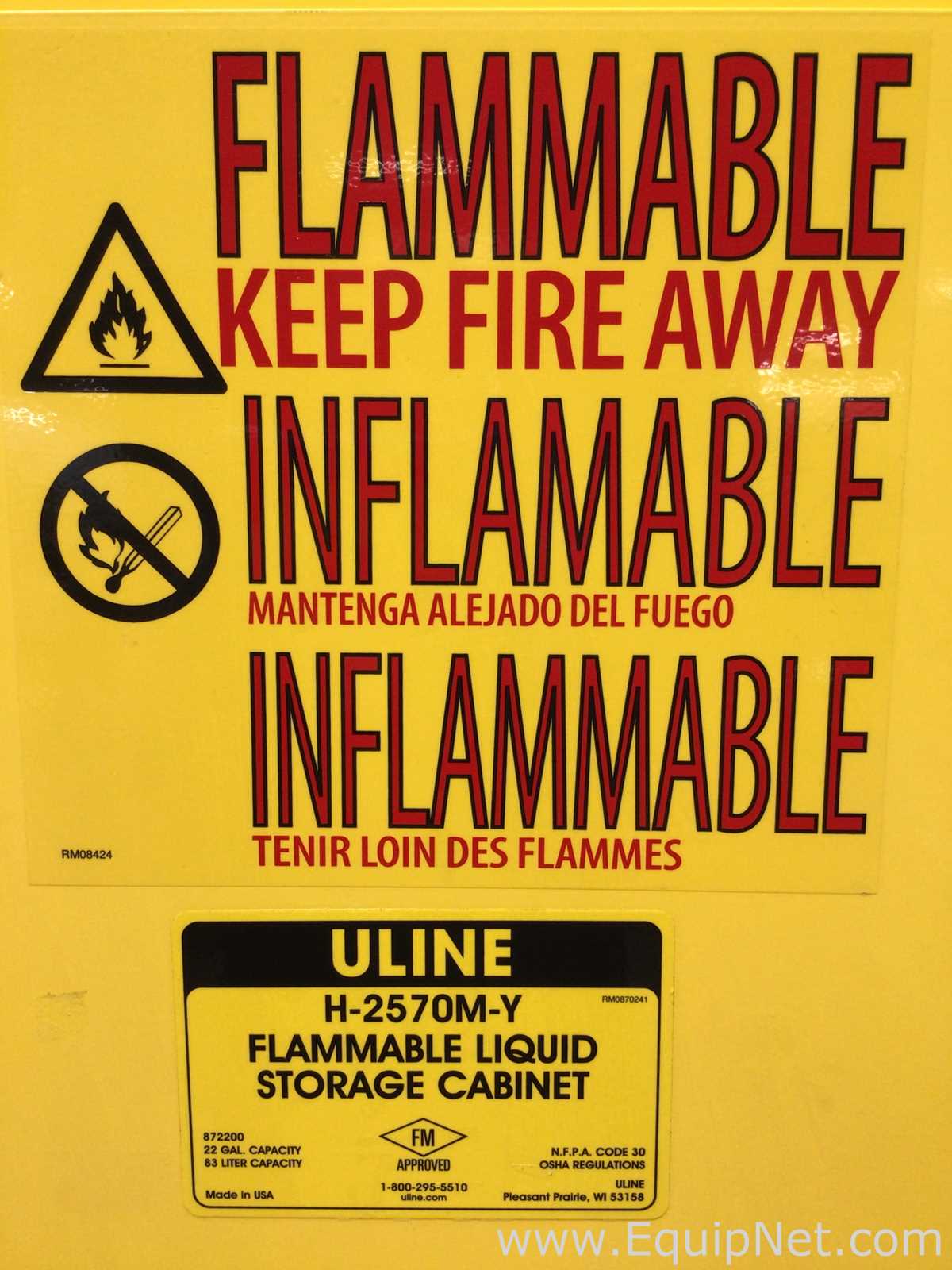 Uline H-2570M-Y Flammable Liquid Storage Cabinet