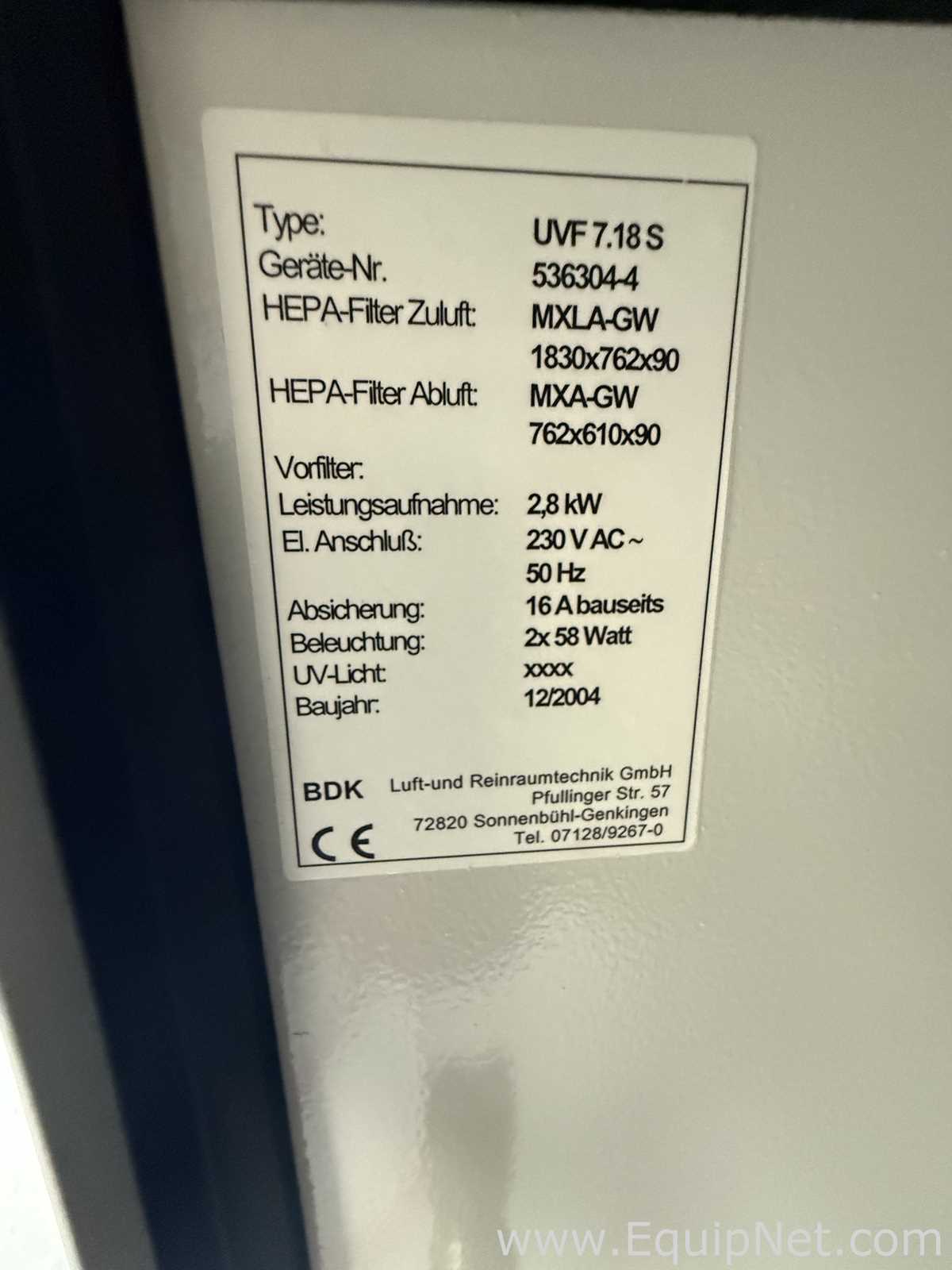 Cabina de Seguridad Biológica BDK UVF 7.18 S
