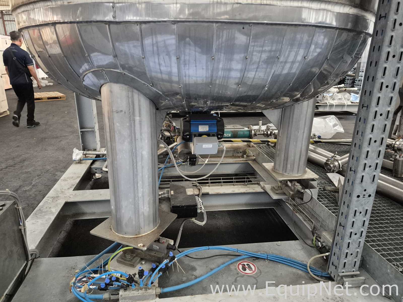 Netzsch High Shear Milling Skid with 4000L Premix Holding Cooled Tank, Hopper - Premix Neu Skid 1-1