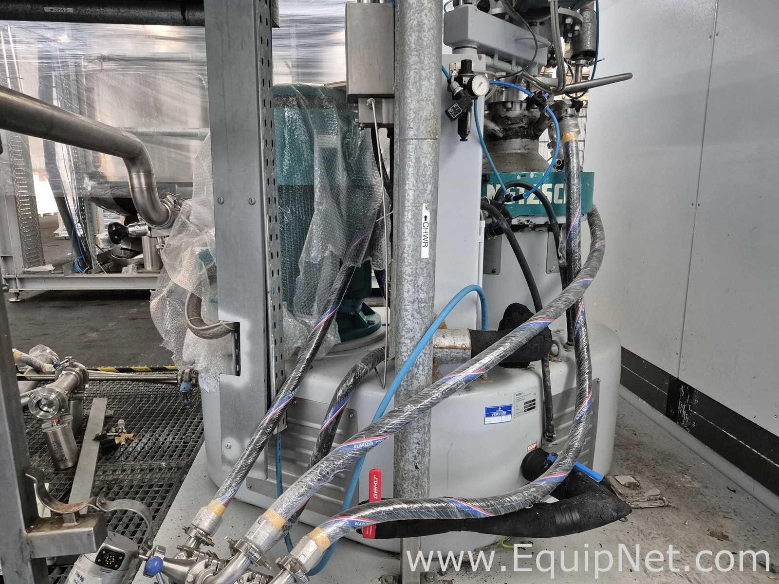 Netzsch High Shear Milling Skid with 4000L Premix Holding Cooled Tank, Hopper - Premix Neu Skid 1-1