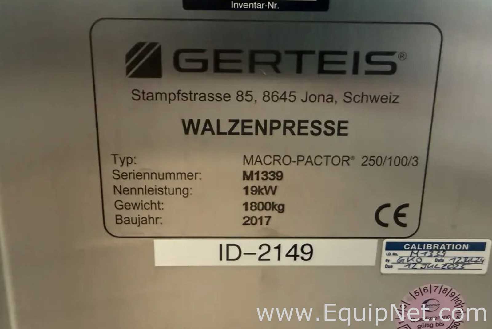 Rodillo Compactador Gerteis Macro-Pactor 250/100/3