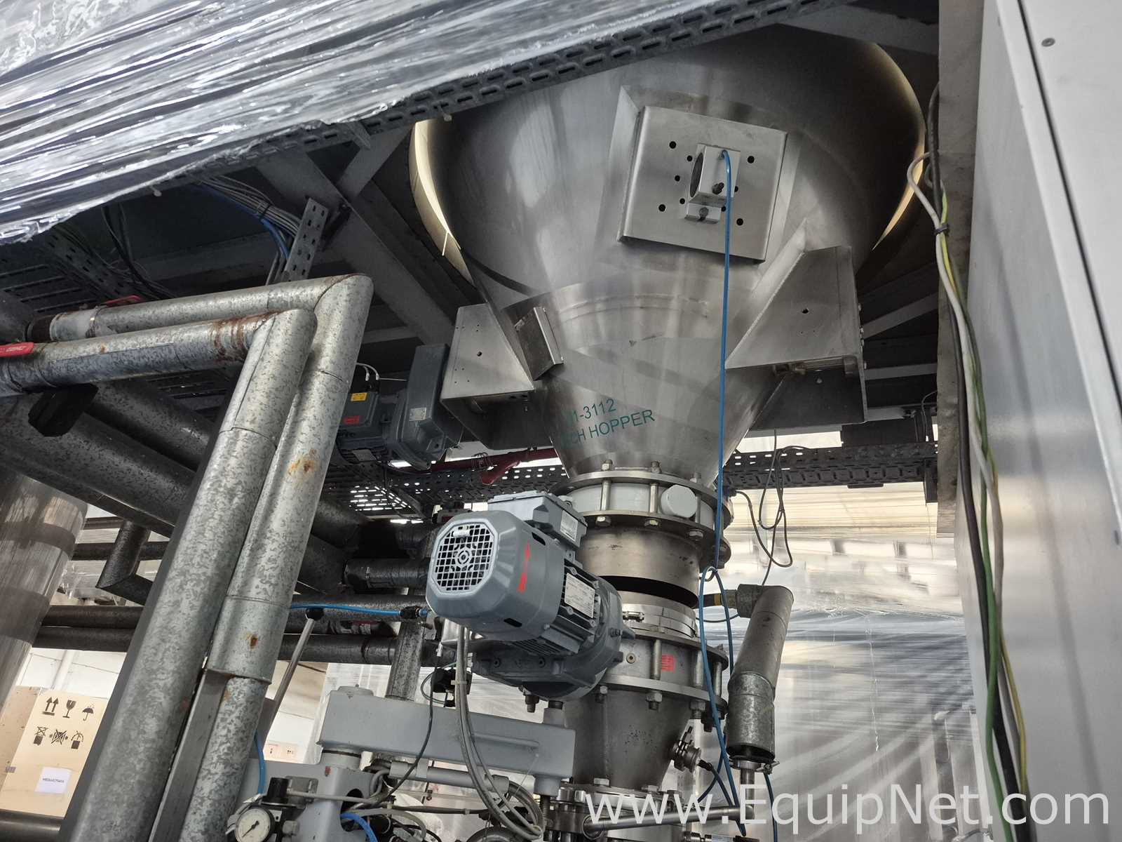 Netzsch High Shear Milling Skid with 4000L Premix Holding Cooled Tank, Hopper - Premix Neu Skid 1-1