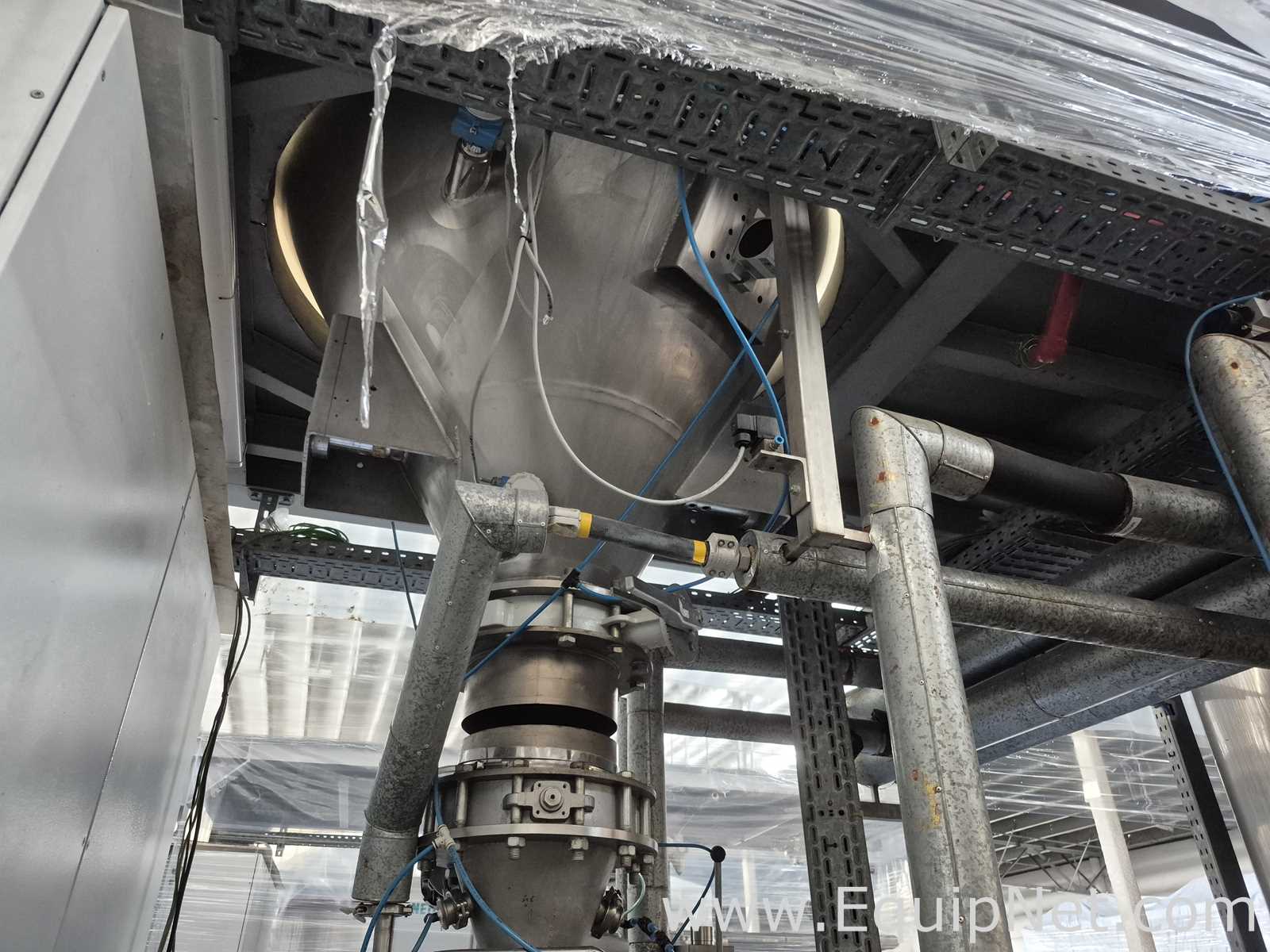 Netzsch High Shear Milling Skid with 4000L Premix Holding Cooled Tank, Hopper - Premix Neu Skid 1-1