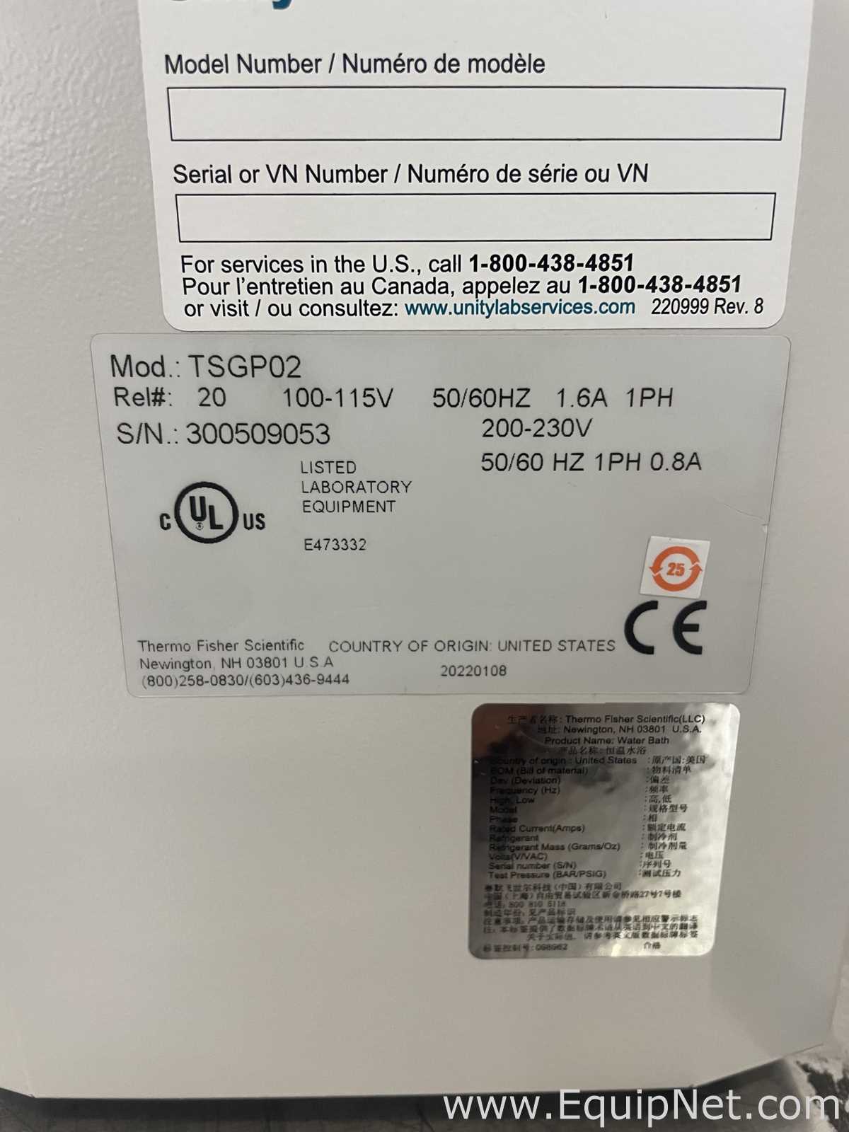 Baño María / Circulador Thermo Scientific TSGP02