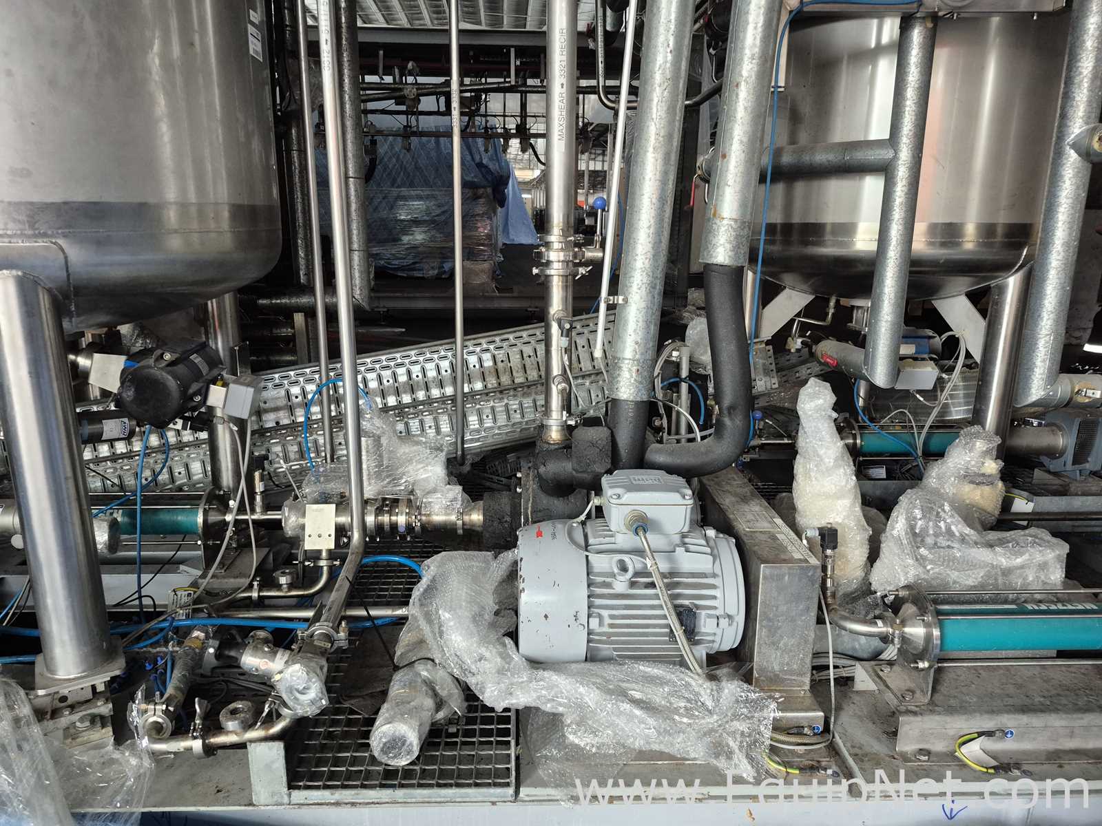 Netzsch Skid w Four 1000L SS Mix Tanks Netzsch Maxshear High Shear Mixer - Pregel NK-Premix Skid 3-1