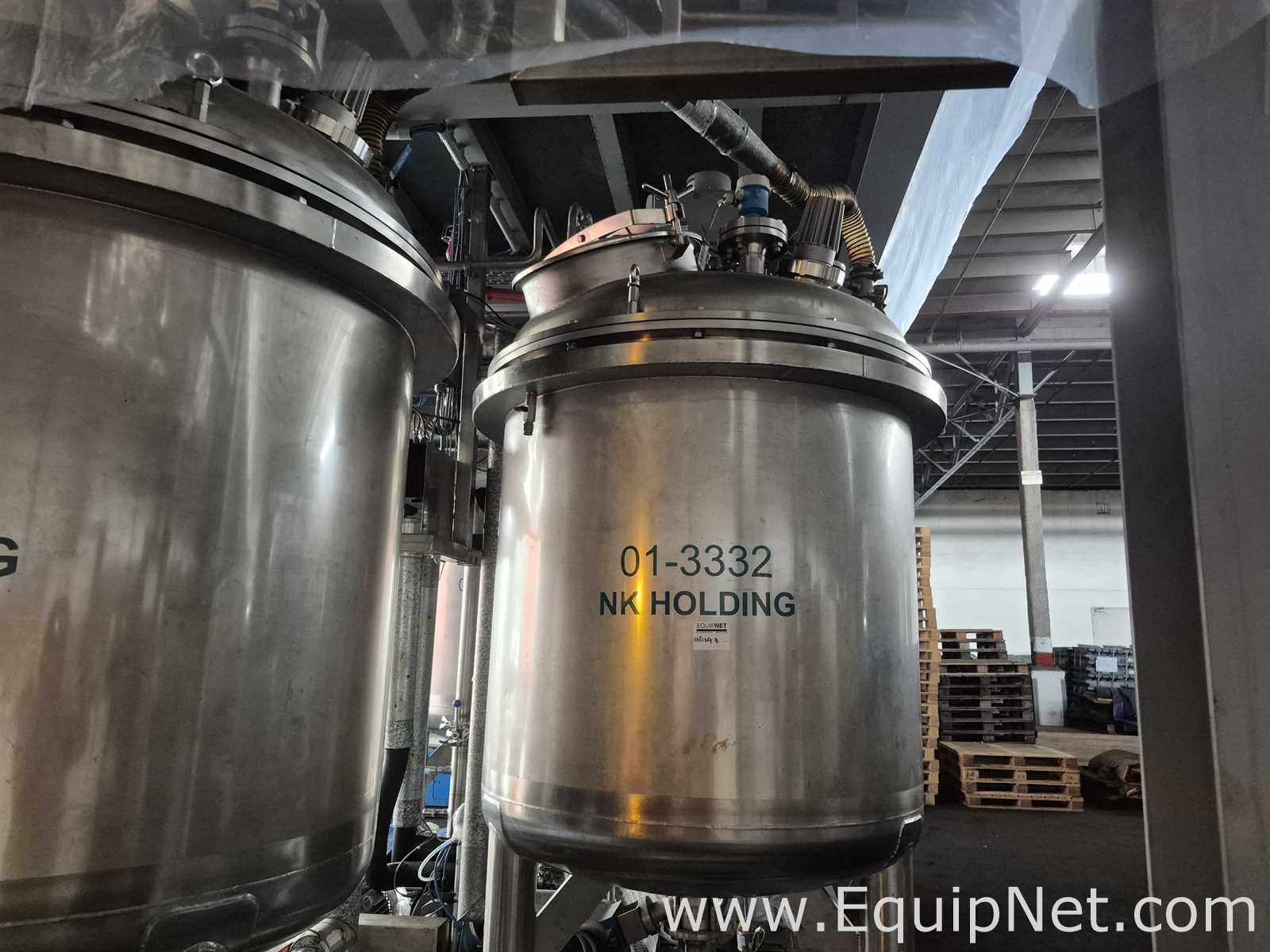 Netzsch Skid w Four 1000L SS Mix Tanks Netzsch Maxshear High Shear Mixer - Pregel NK-Premix Skid 3-1