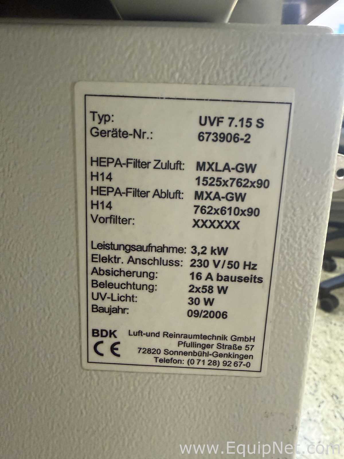 Cabina de Seguridad Biológica BDK UVF 7.15 S