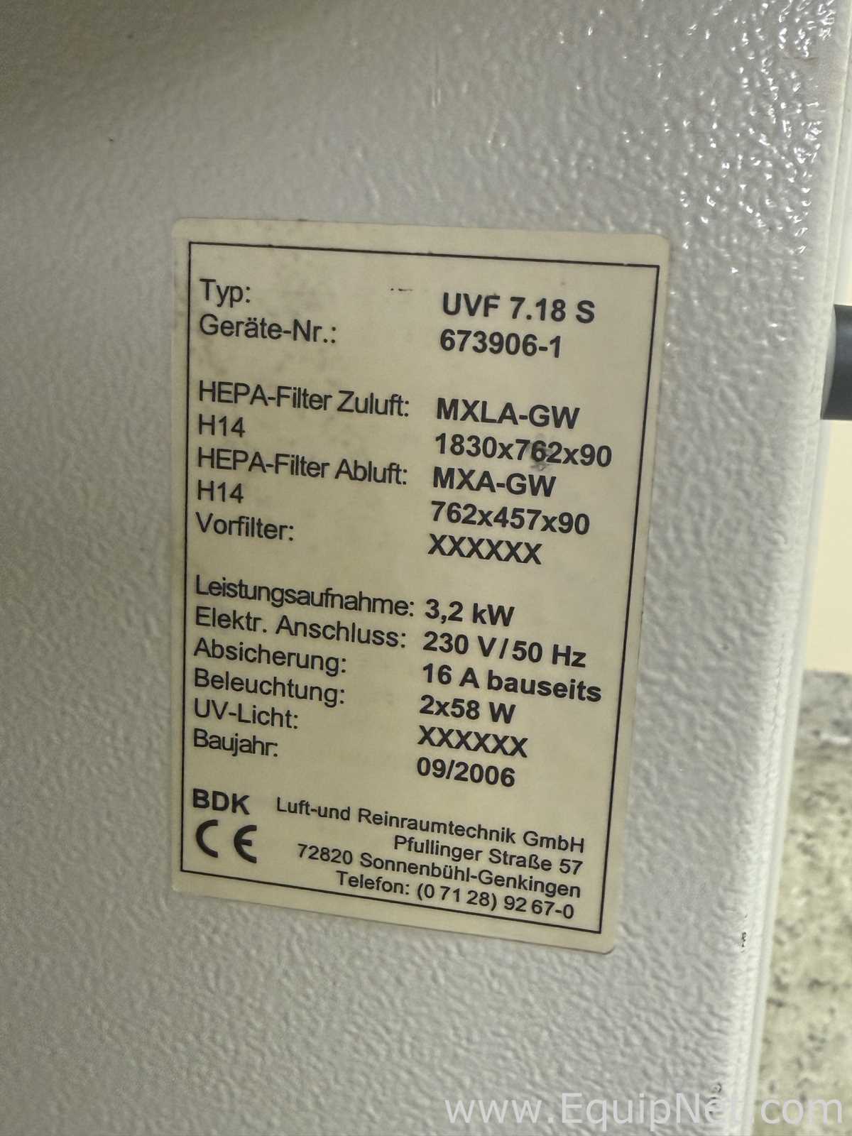 Cabina de Seguridad Biológica BDK UVF 7.18 S