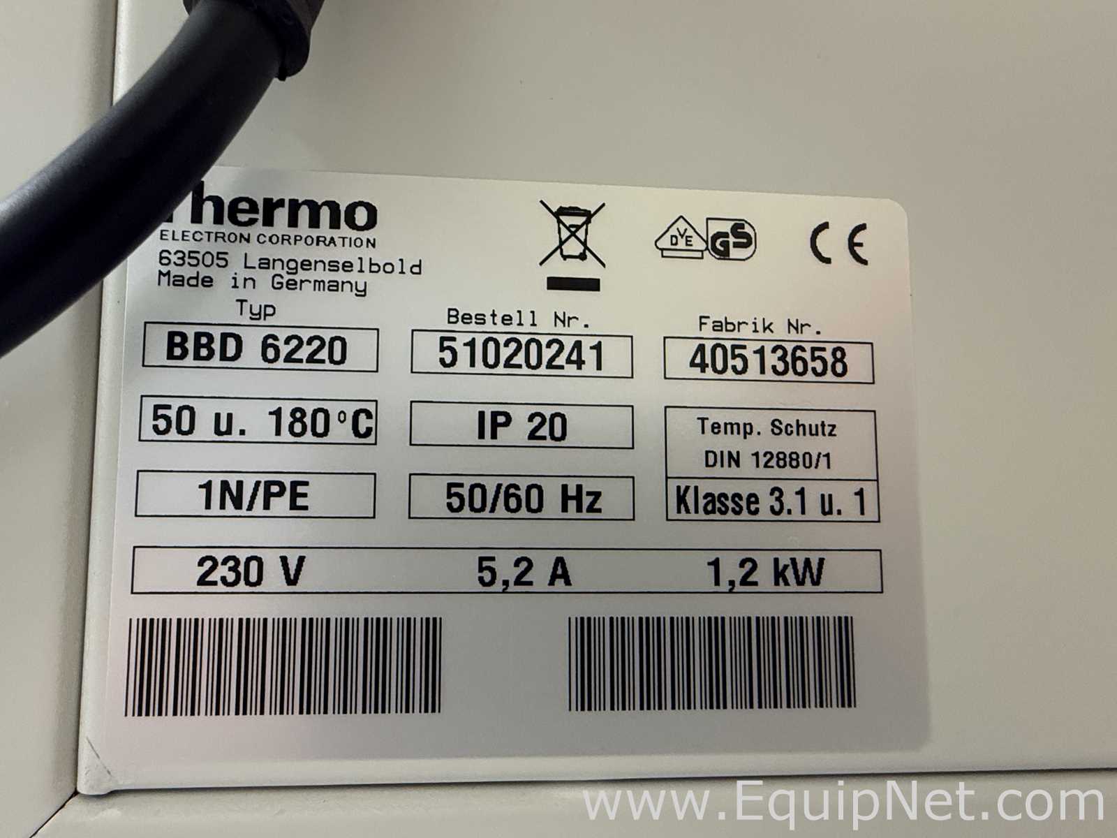 Lote de 2 Incubadora Heraeus BBD6220