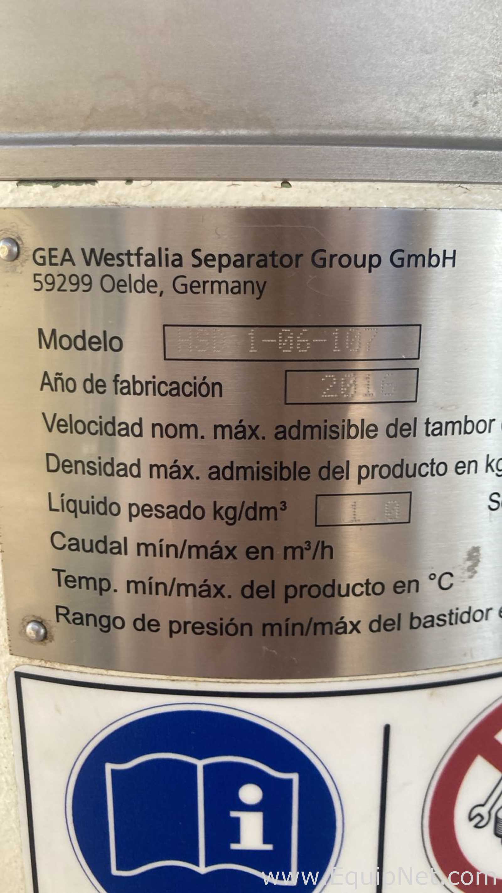 GEA Westfalia Separator Group GmbH  HSD 1-06-107 Separator