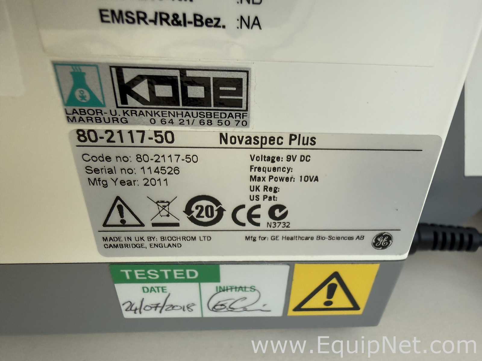 Lote de 2 Espectrofotómetro Amersham Biosciences Corp. Novaspec Plus