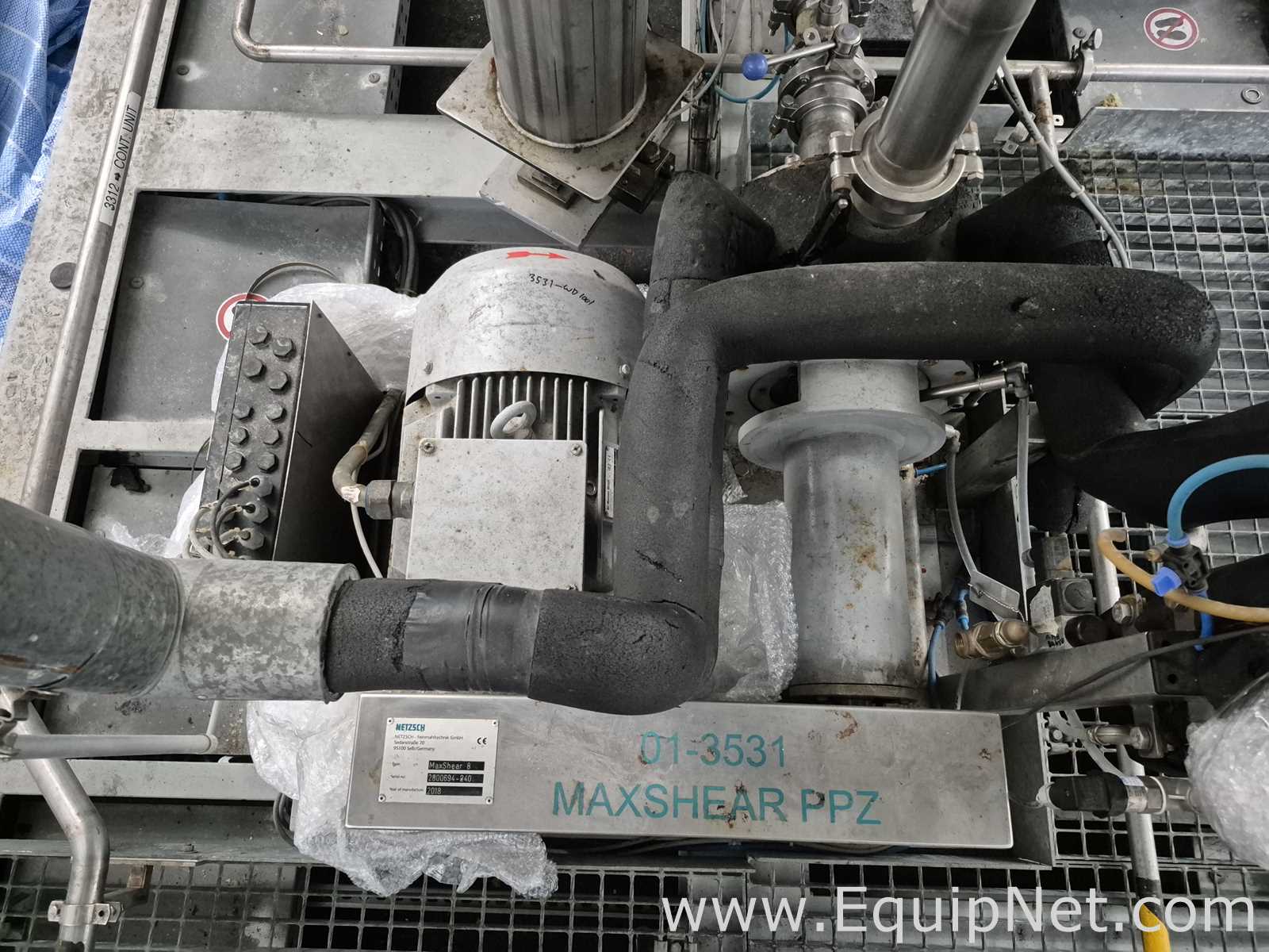 Netzsch Two 4.000 L SS Blending Tanks with Scrapers, High Shear Disperser and Two Pumps - Skid 3-2