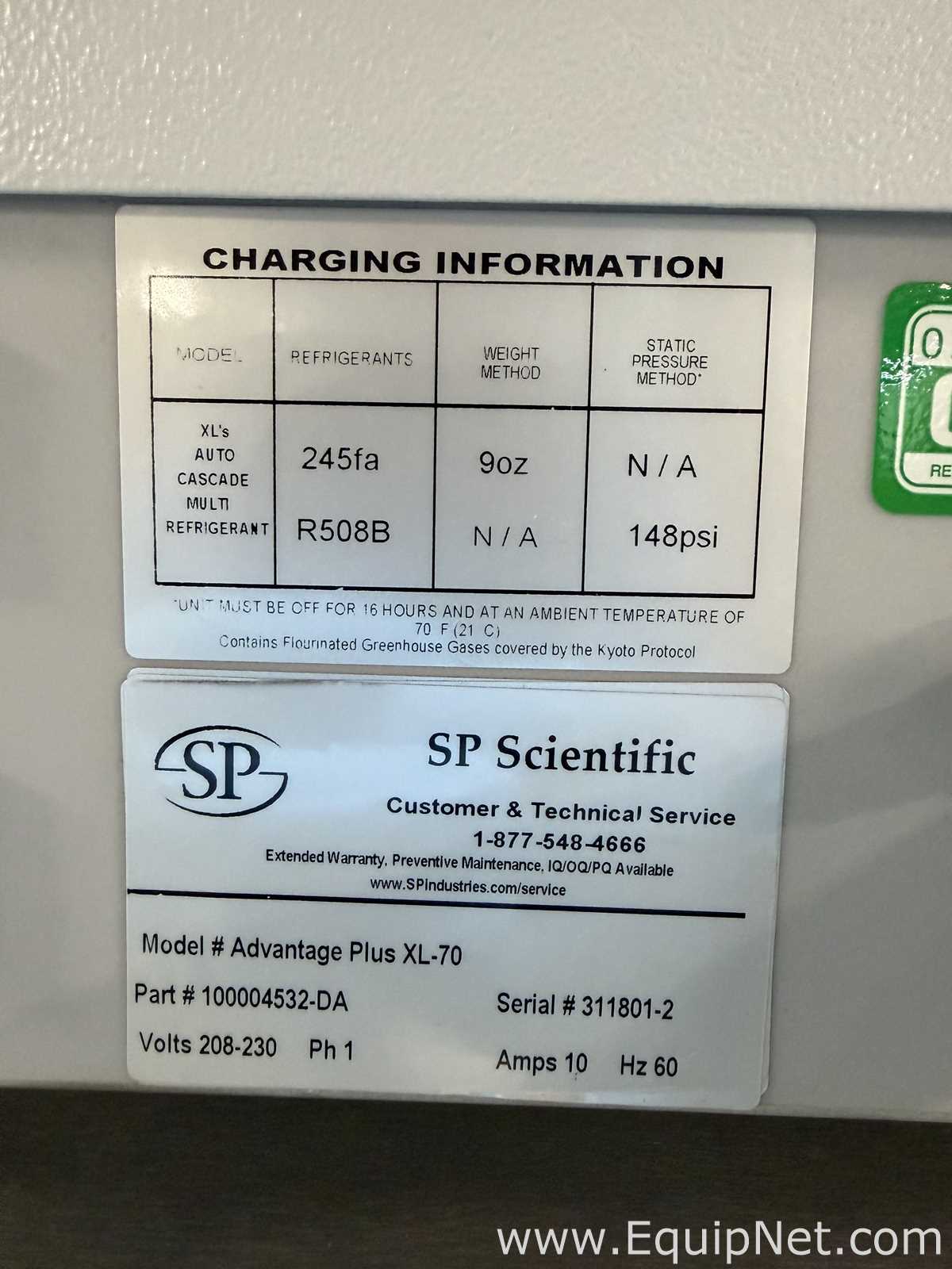 Liofilizadora SP Scientific Advantage Plus XL-70