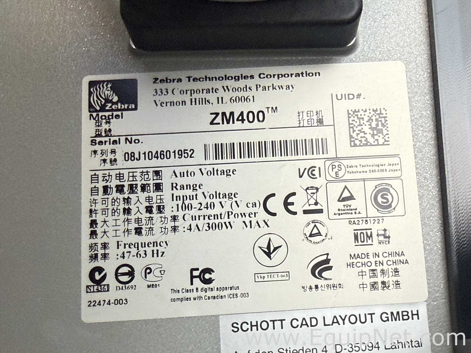 lote de  2 Impressora Zebra Technologies ZM400