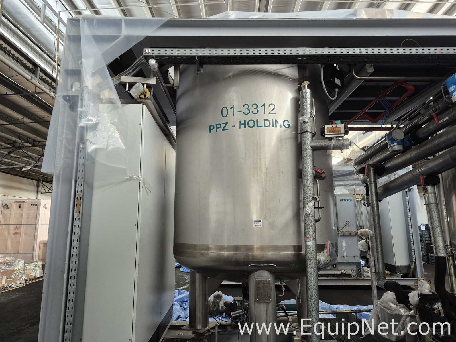 Netzsch Two 4.000 L SS Blending Tanks with Scrapers, High Shear Disperser and Two Pumps - Skid 3-2