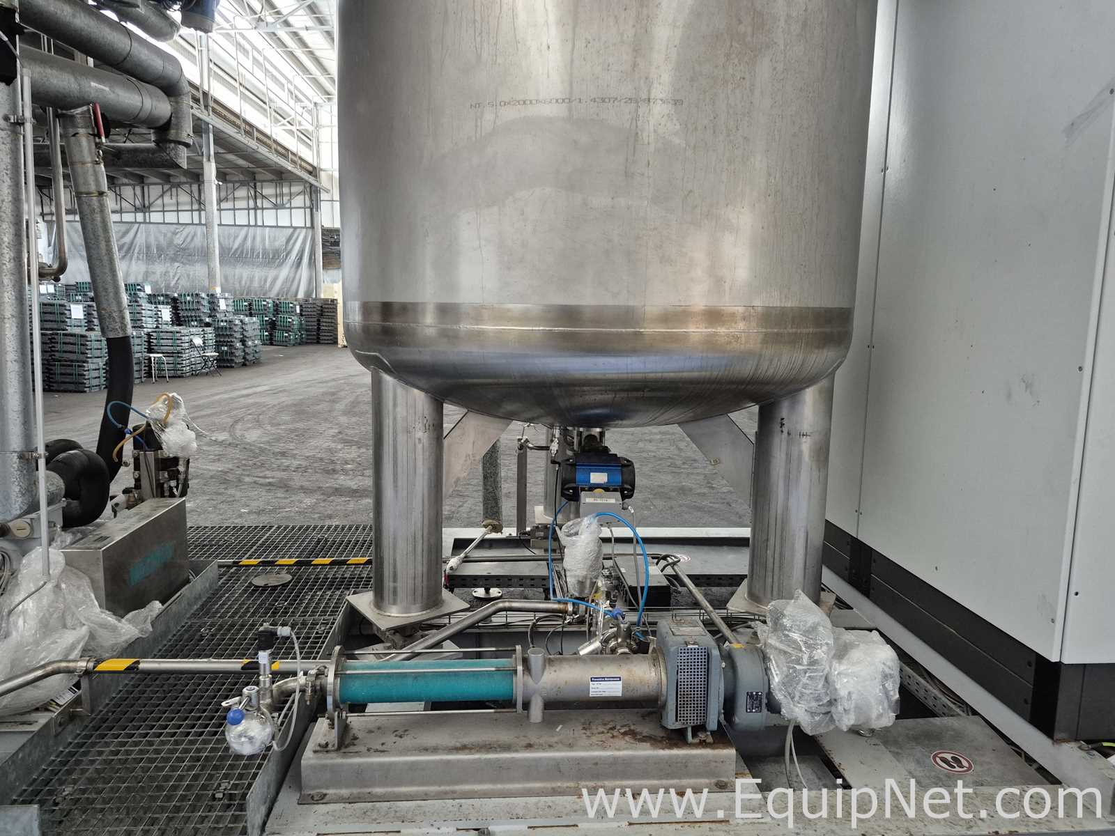Netzsch Two 4.000 L SS Blending Tanks with Scrapers, High Shear Disperser and Two Pumps - Skid 3-2