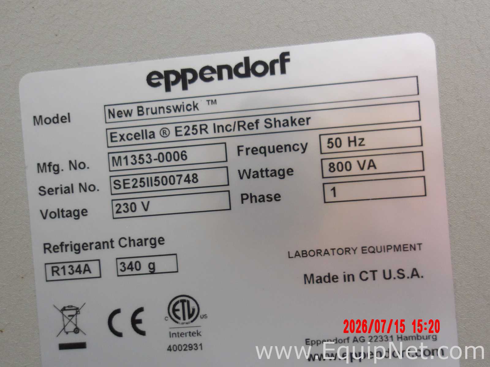 Eppendorf New Brunswick Exceela 25R Incubator Shaker